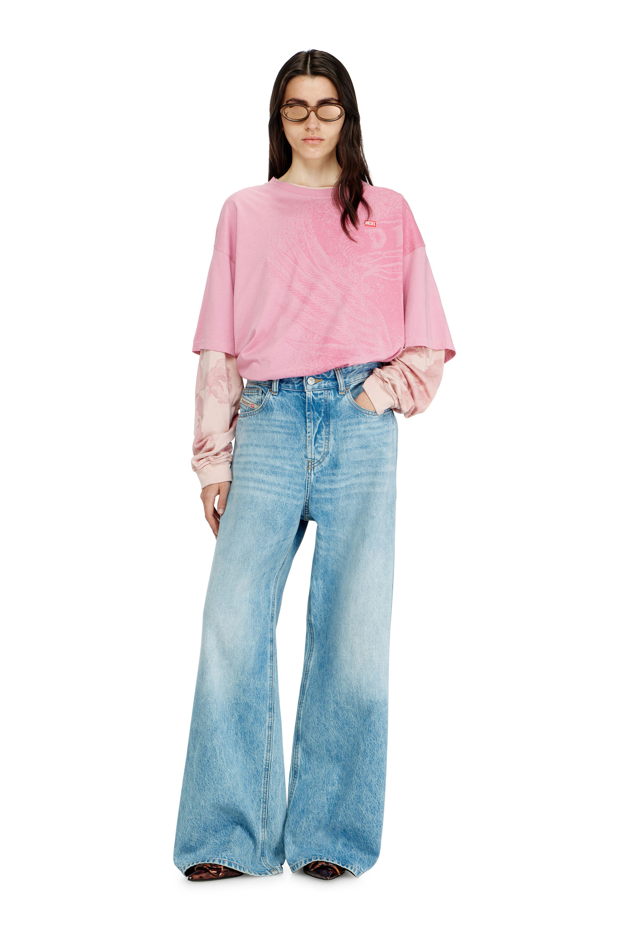 DIESEL DENIM DIVISION パーカー ピンク/ブルー Women's Relaxed Jeans | Light blue | Diesel 1996 D-Sire