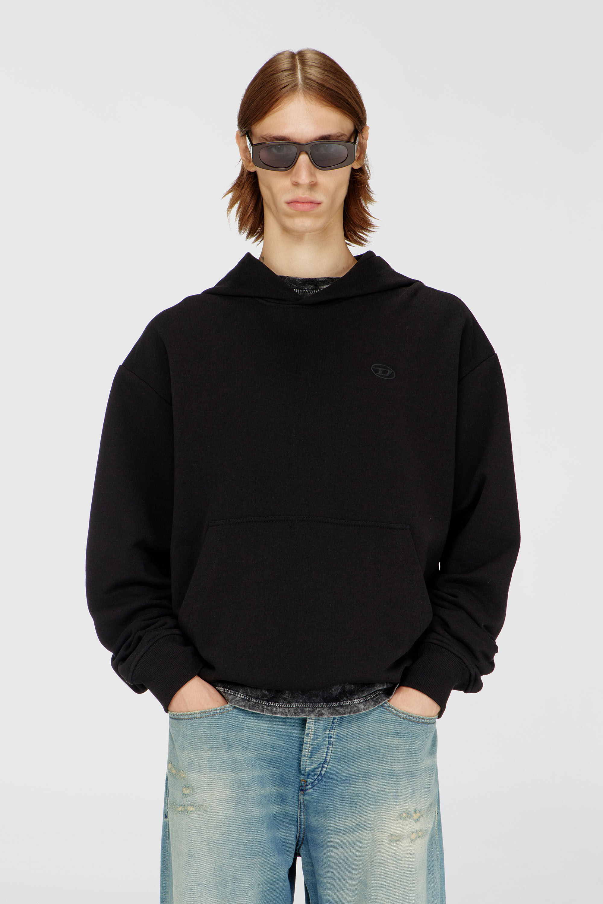S-MACS-HOOD-MEGOVAL-D Men: Hoodie with back D logo | Diesel