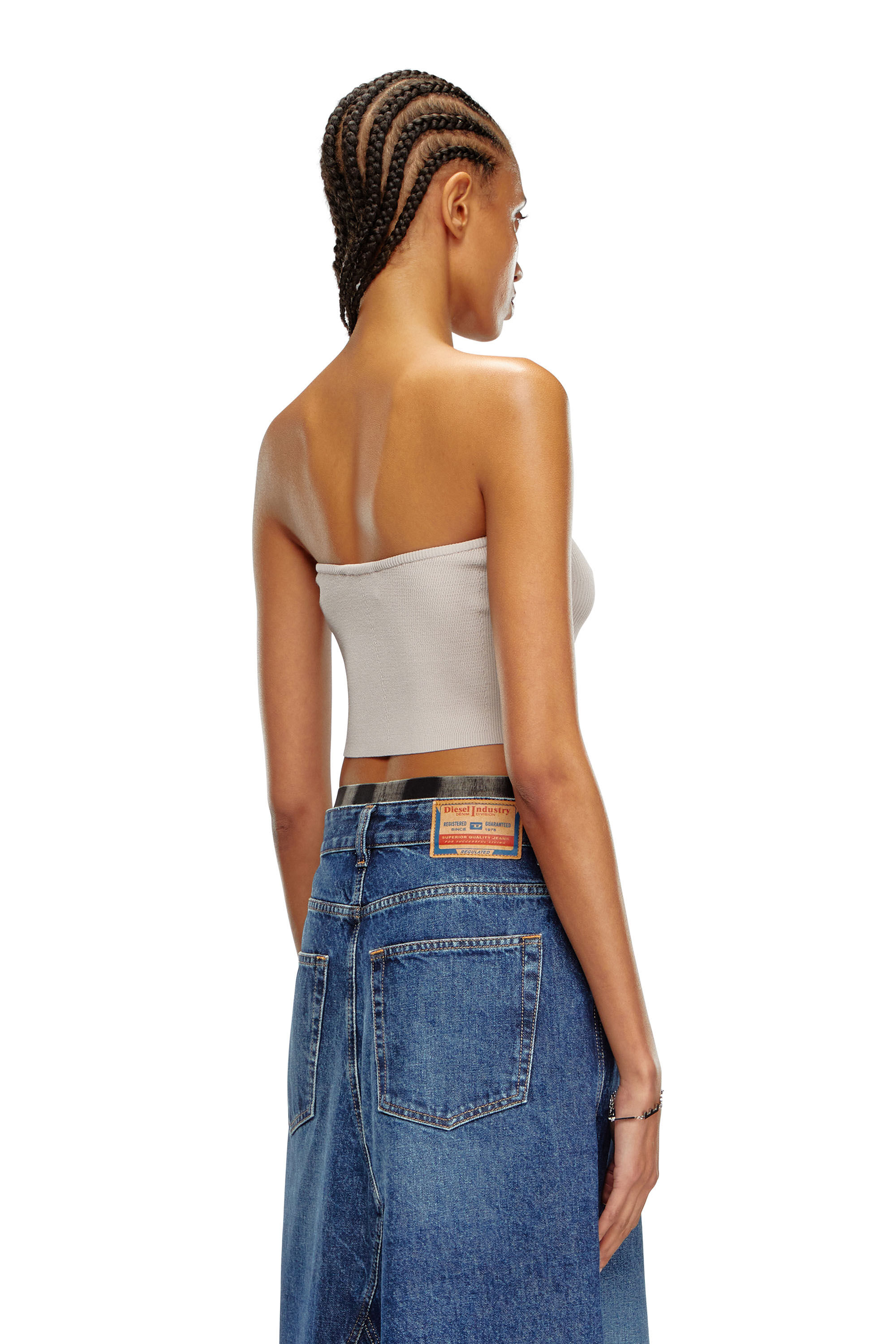 Women's Tube top with logo plaque | Grey | Diesel