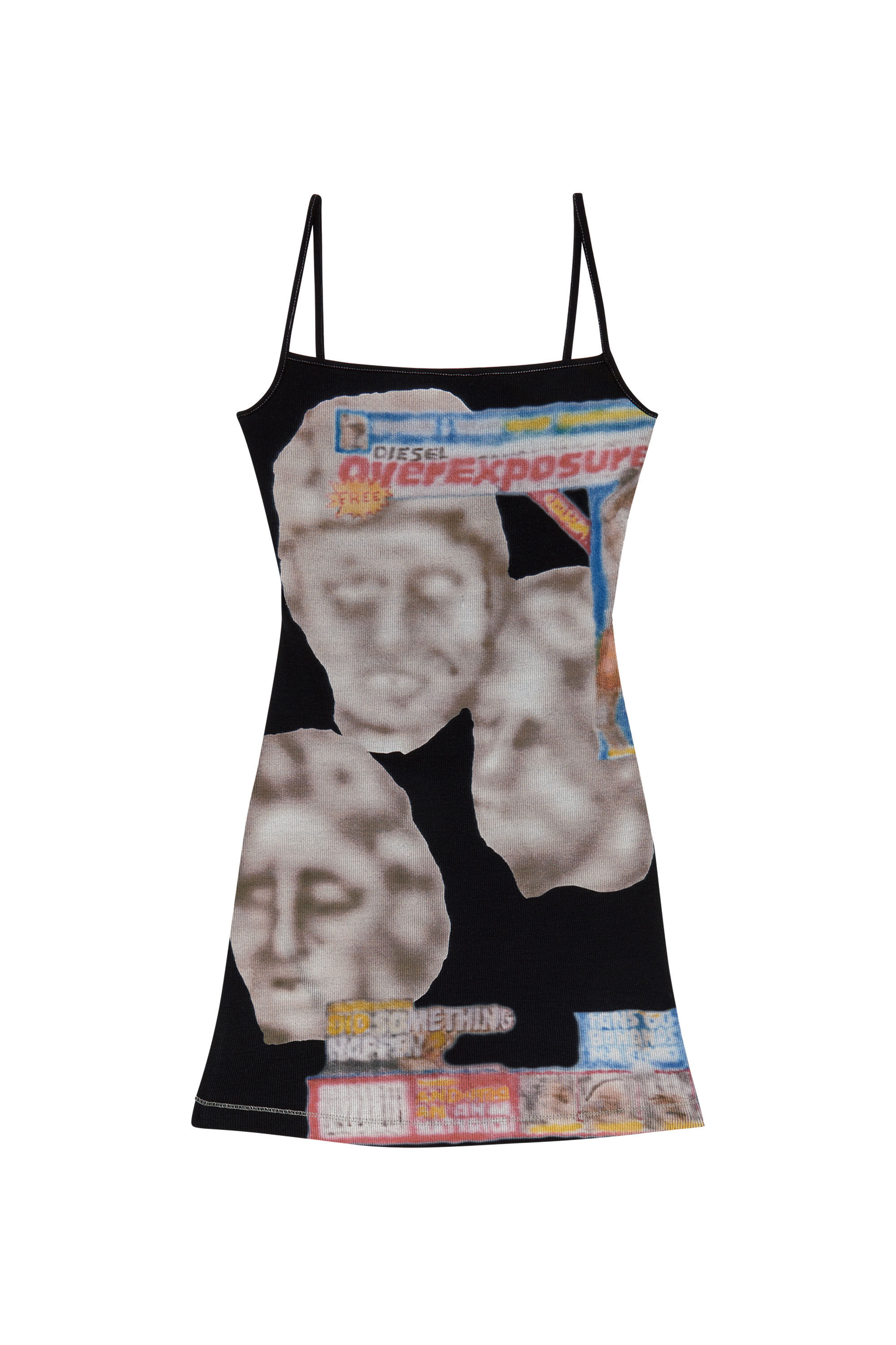 Women's Short bodycon dress with graphic prints | Black | Diesel