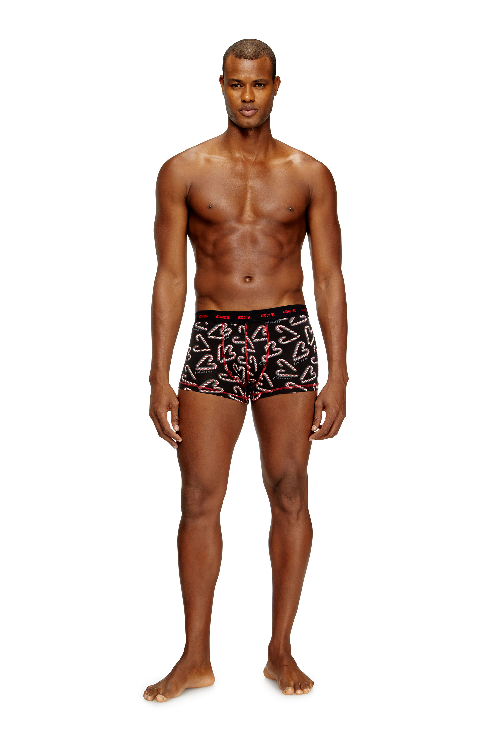 Diesel - DAMIEN-GFT-UTLT-3PACK, Man's Set of three stretch-cotton boxers in Black/Red - 1