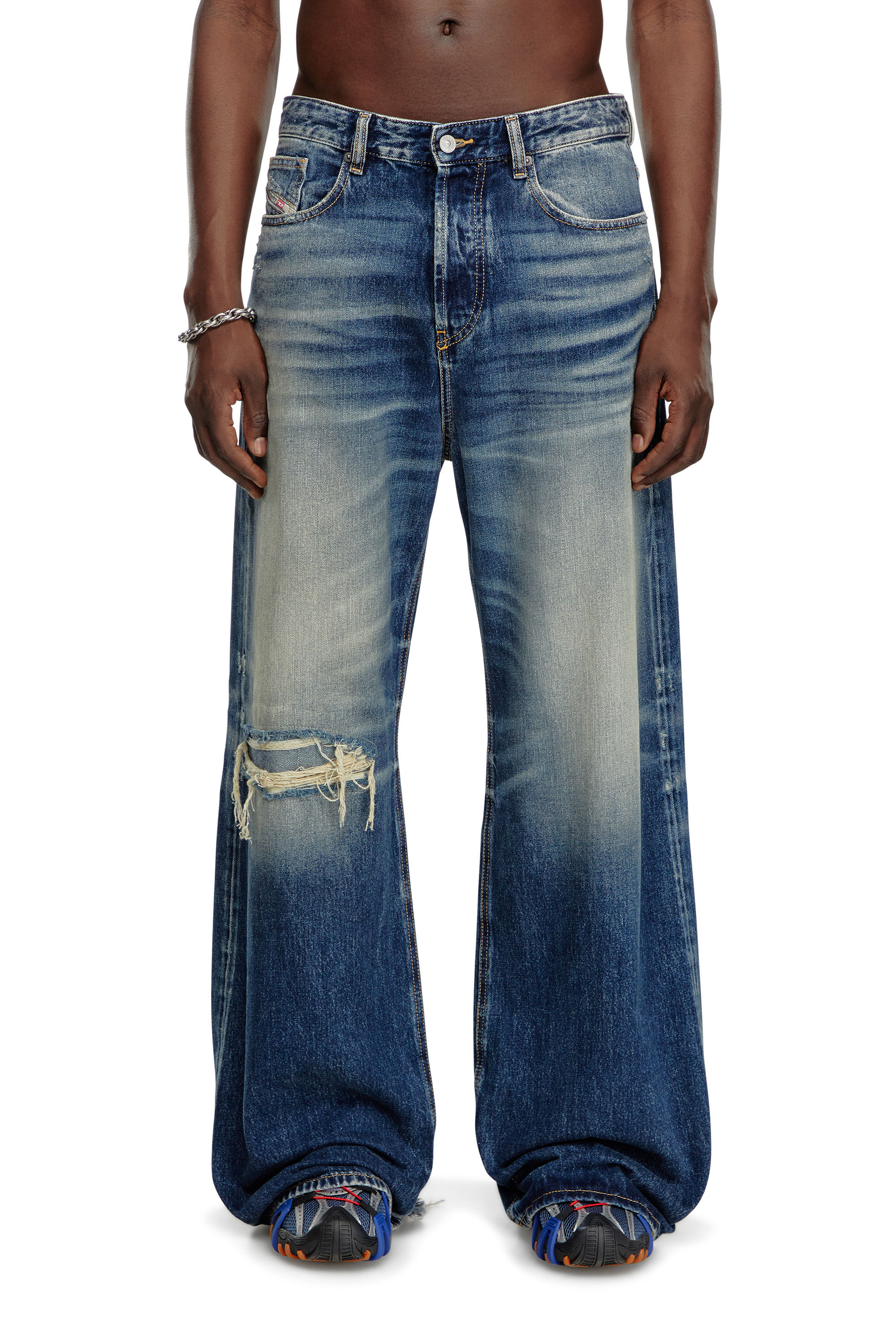 Diesel - Man's Relaxed Jeans D-Rise 09J95, Dark Blue - 3