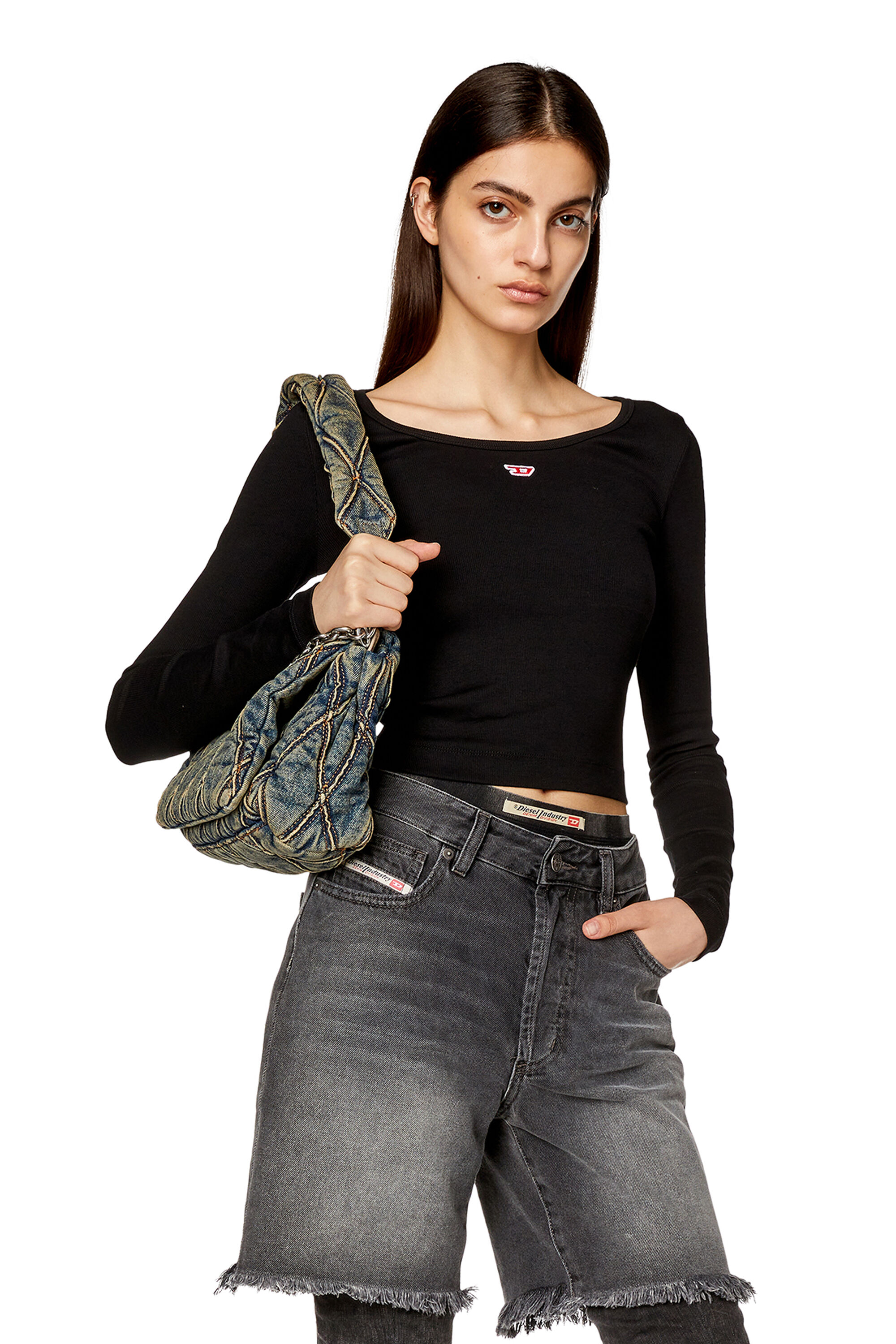 T-BALLET-D Woman: Long-sleeve top with embroidered D patch | Diesel