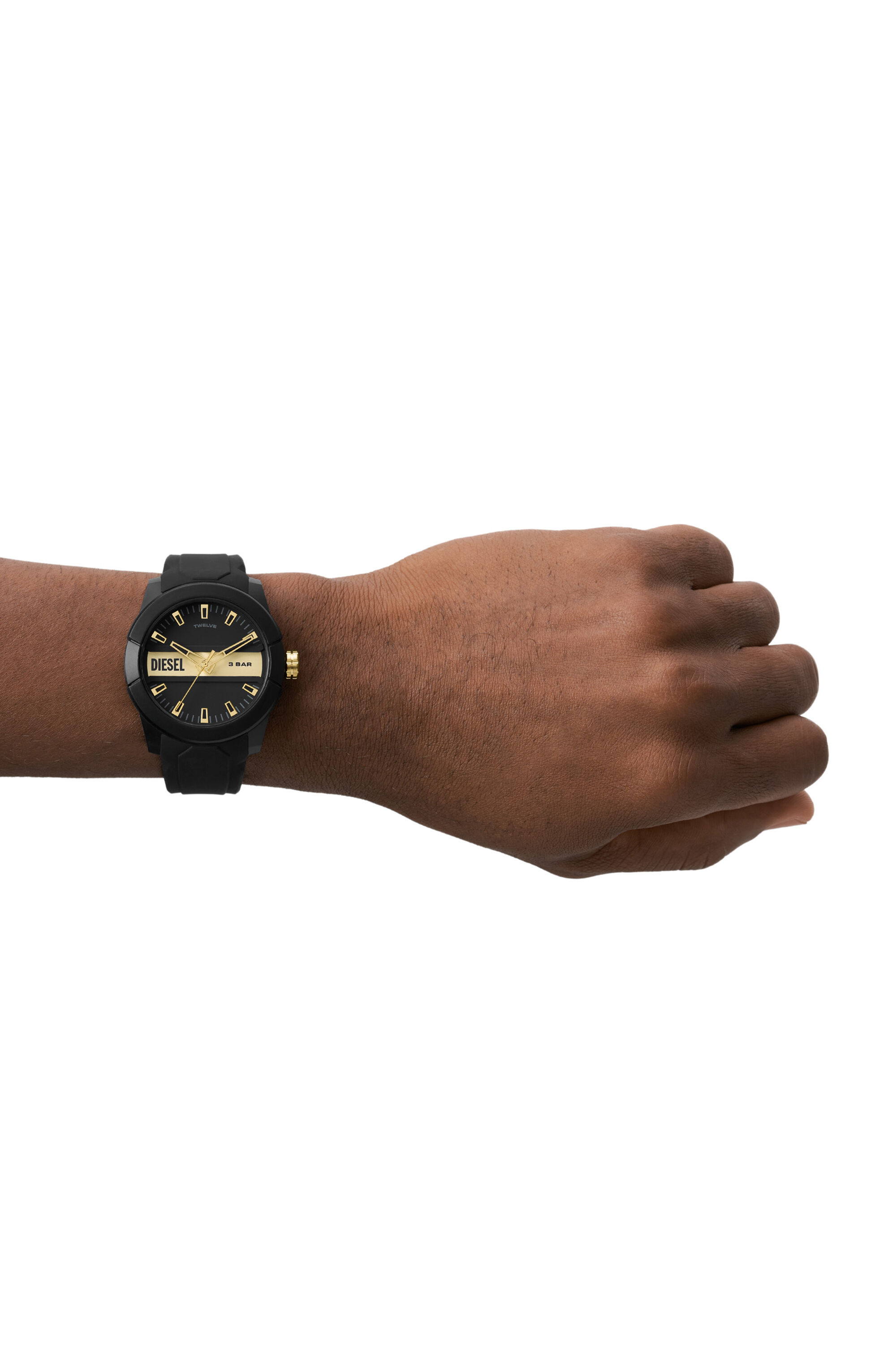 DZ1997: Double Up Black Silicone Watch | Diesel