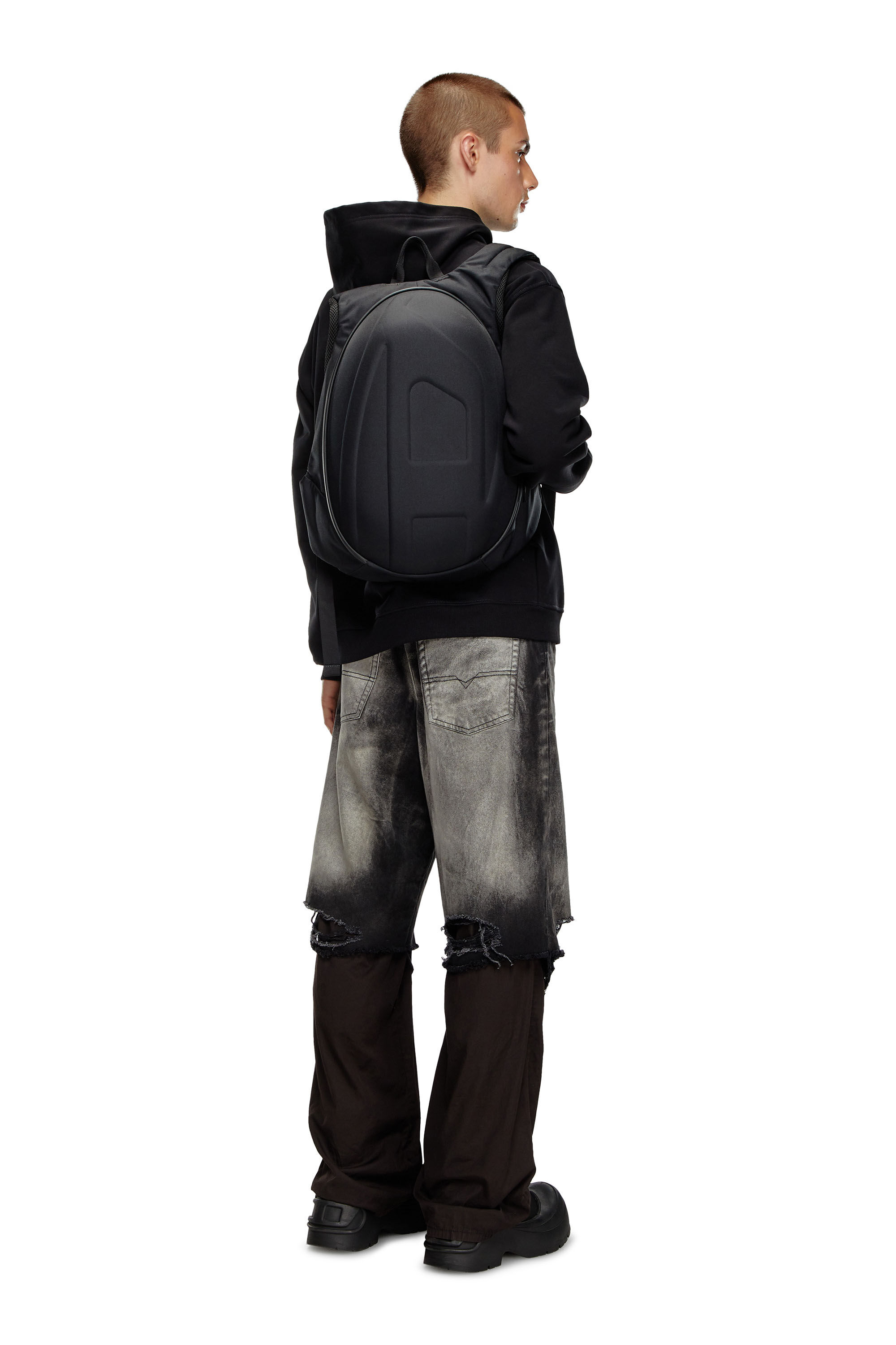 Men's 1DR-Pod-Hard shell backpack with Oval D logo | Black | Diesel