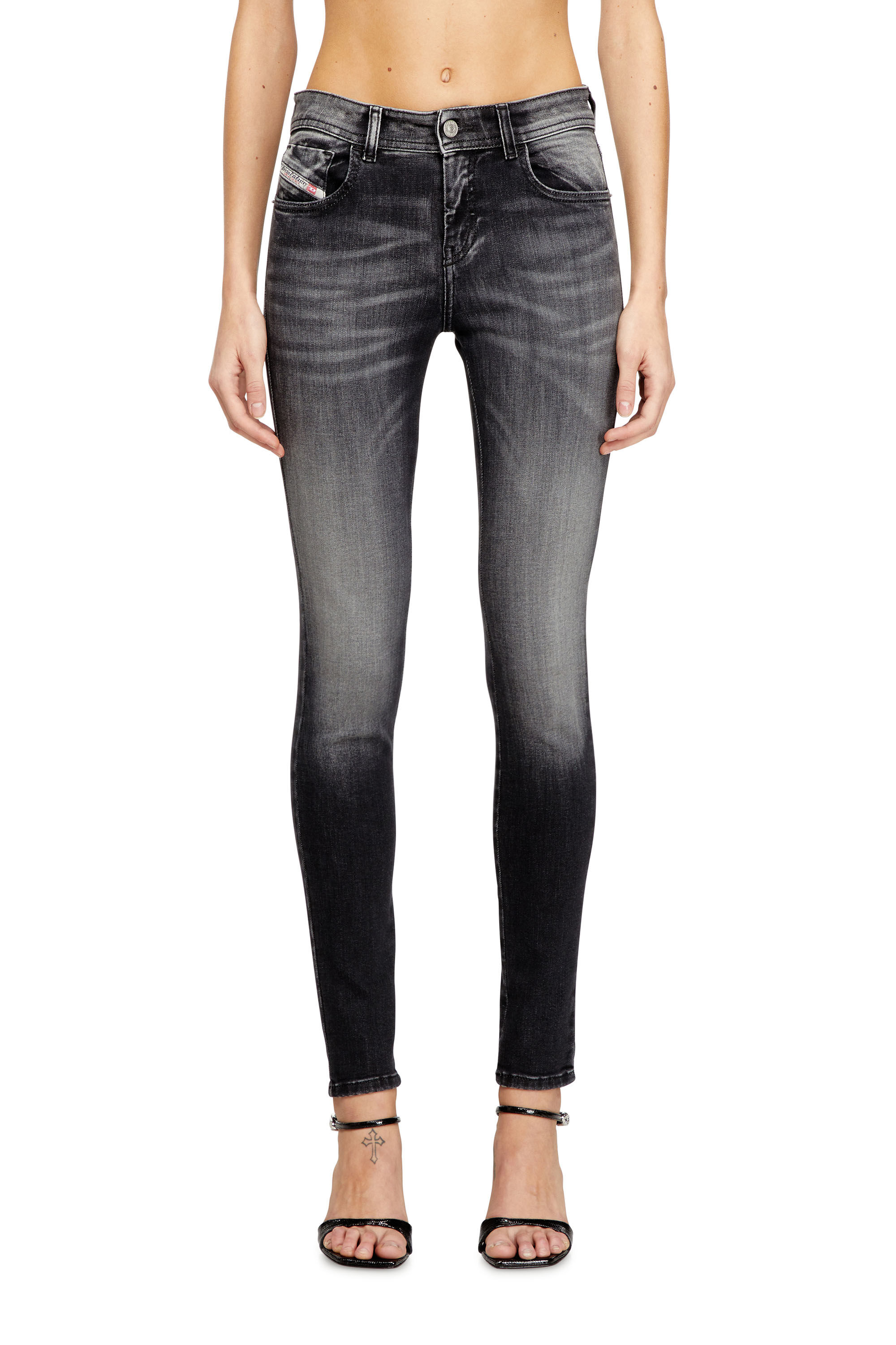 Women's Skinny Jeans | Regular Waist 2017 Slandy | Black/Dark grey
