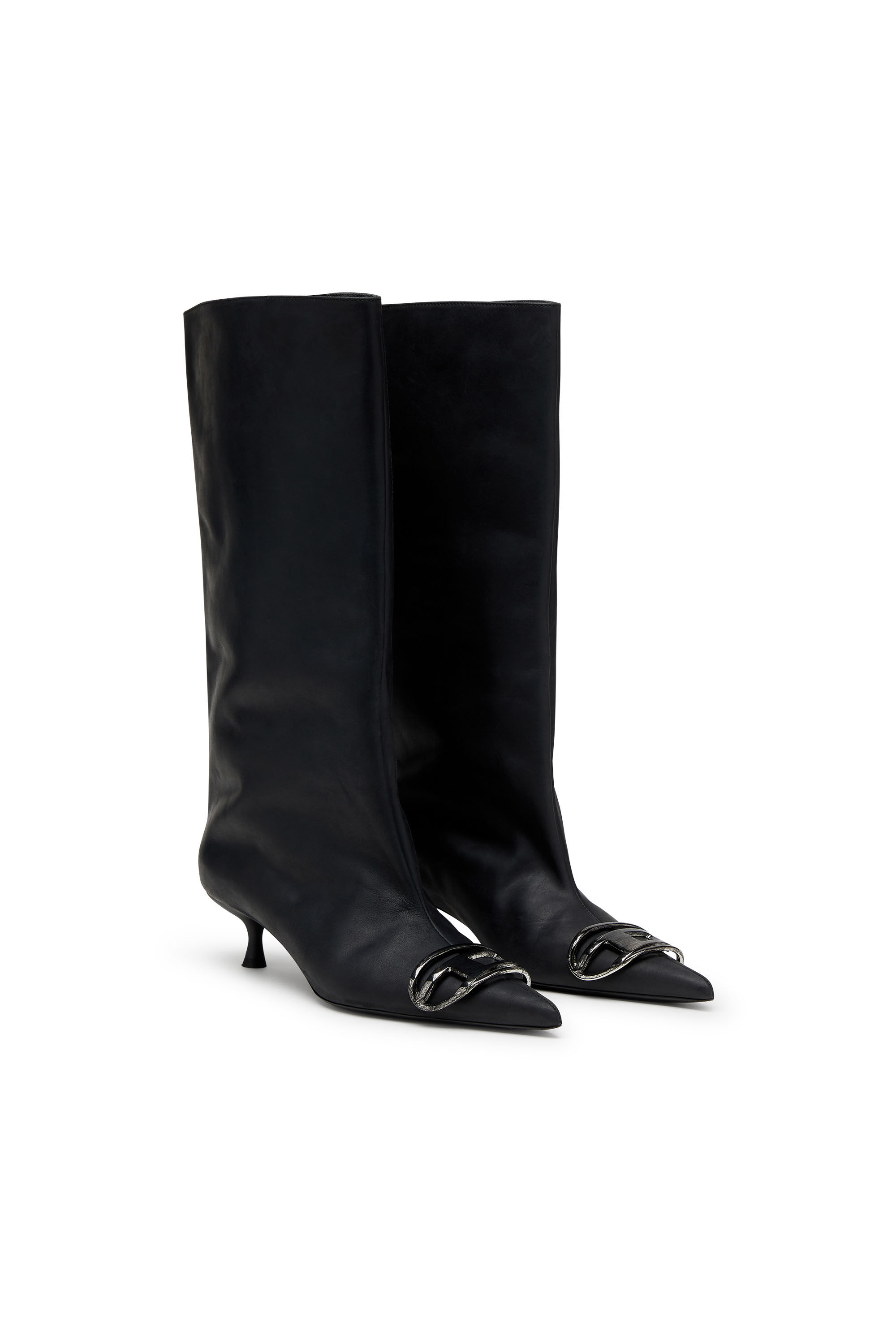 DIESELハイヒールブーツ ブラック 38サイズ　24.5センチ Women's D-Venus-Knee-high boots in oiled leather | Black | Diesel