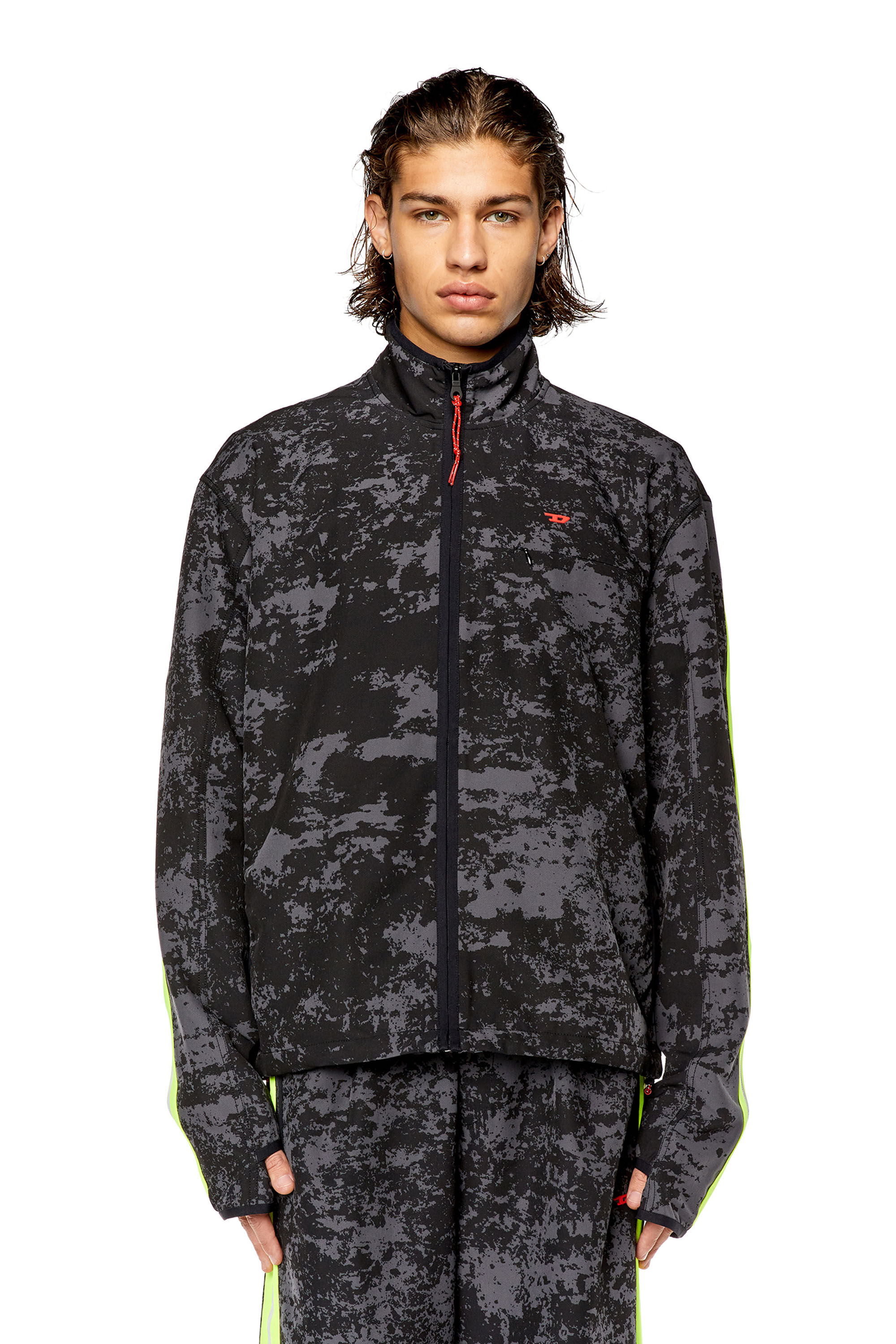 Diesel graphic-print hooded windbreaker - Multicolour