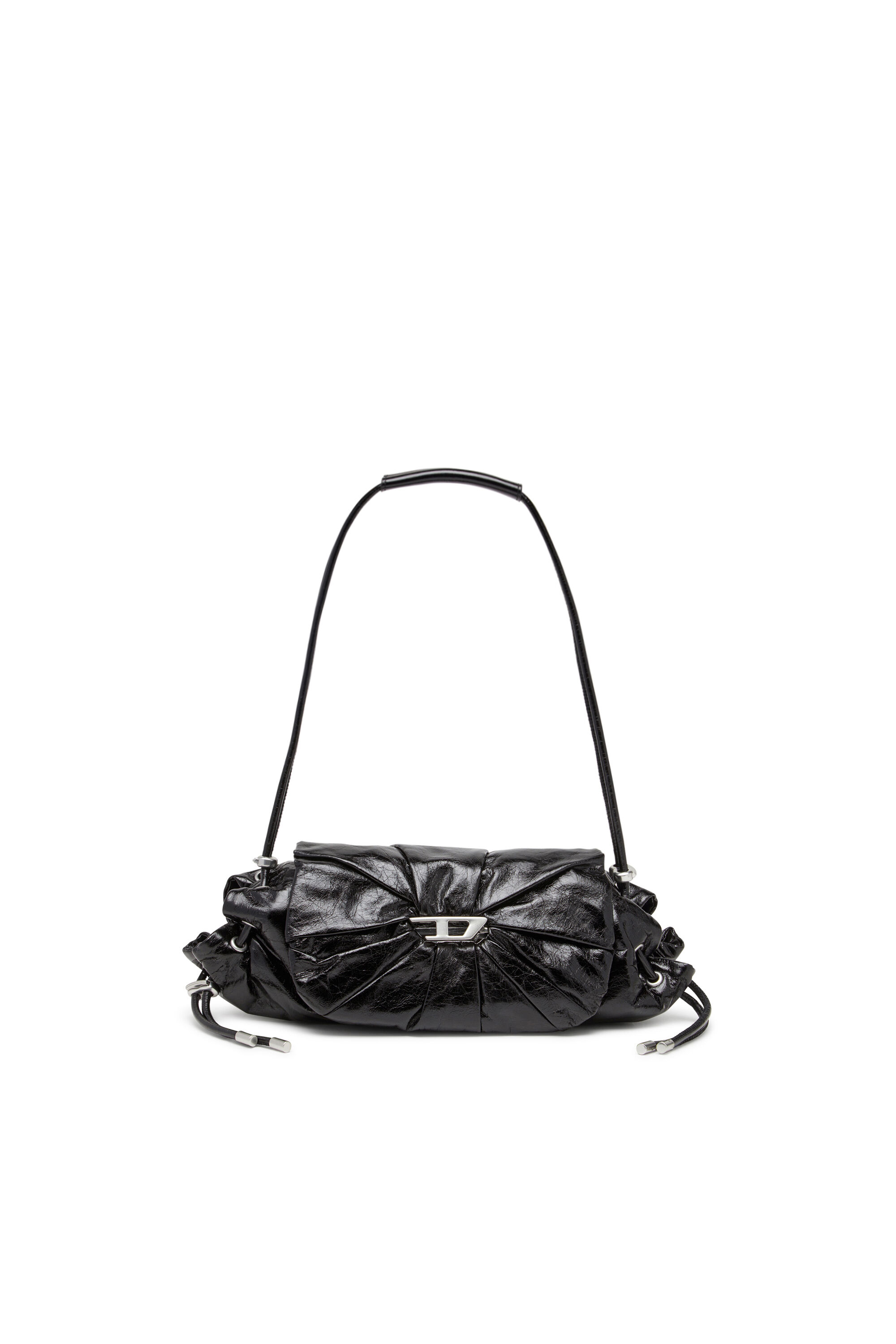Women's Scrunch-D-Small shoulder bag in shiny scrunched leather