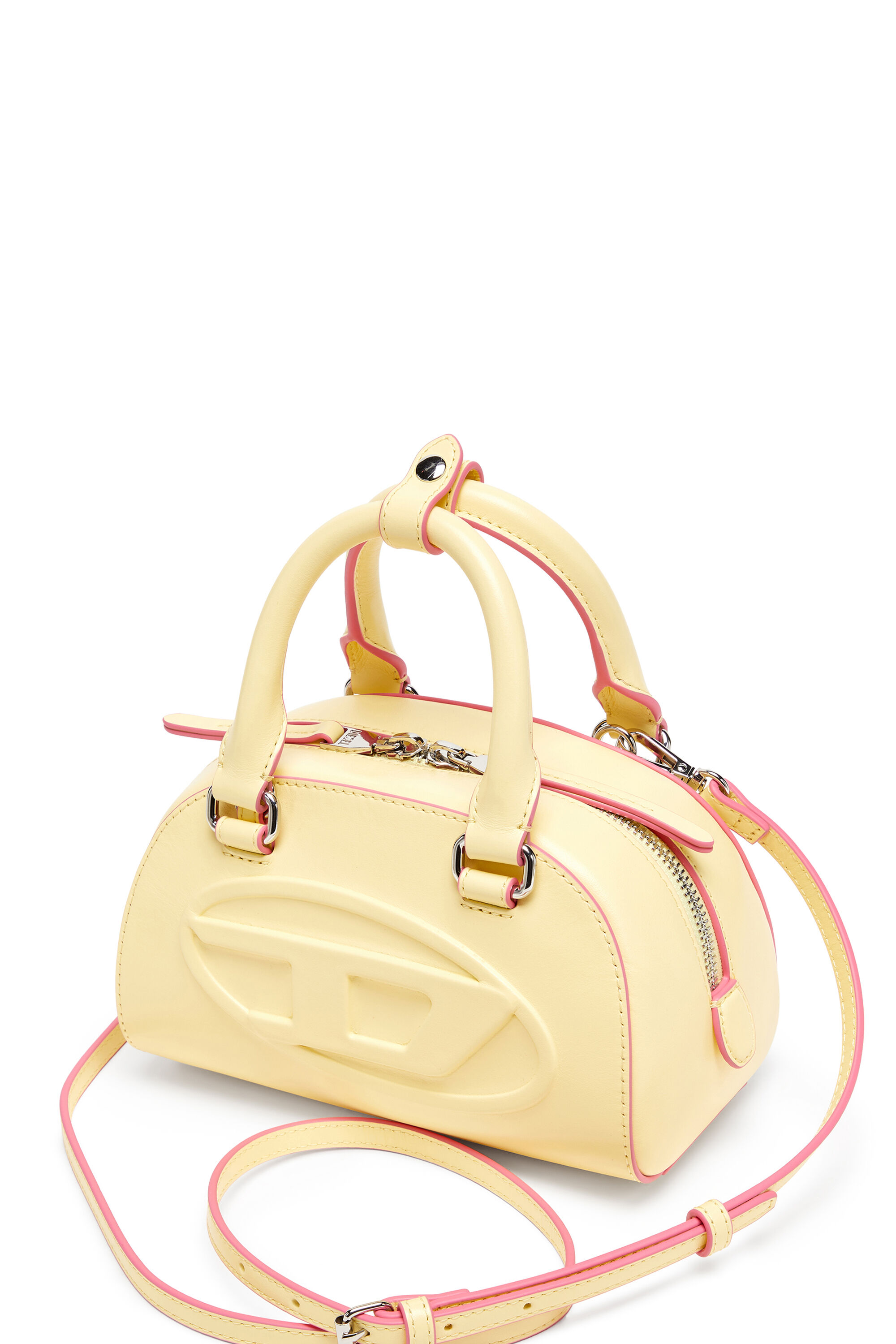 Diesel - 1DR DOME CROSSBODY, Woman's 1DR Dome-Leather mini bowling bag in Yellow - 5