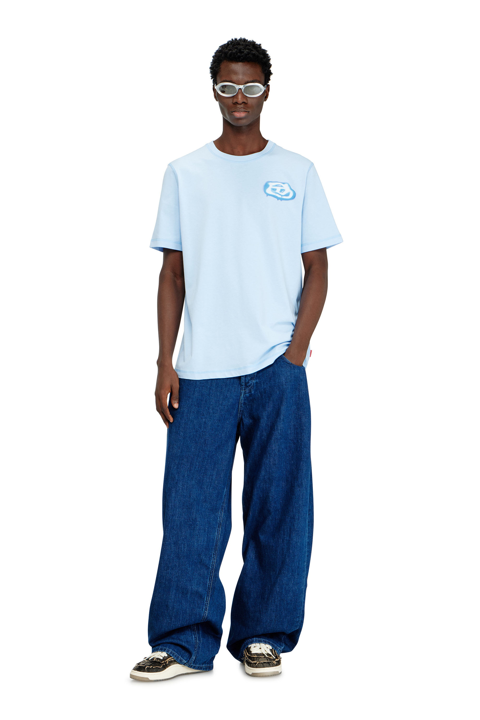 Diesel - T-ADJUST-V7, Man's T-shirt with contrasting stitching in null - 1