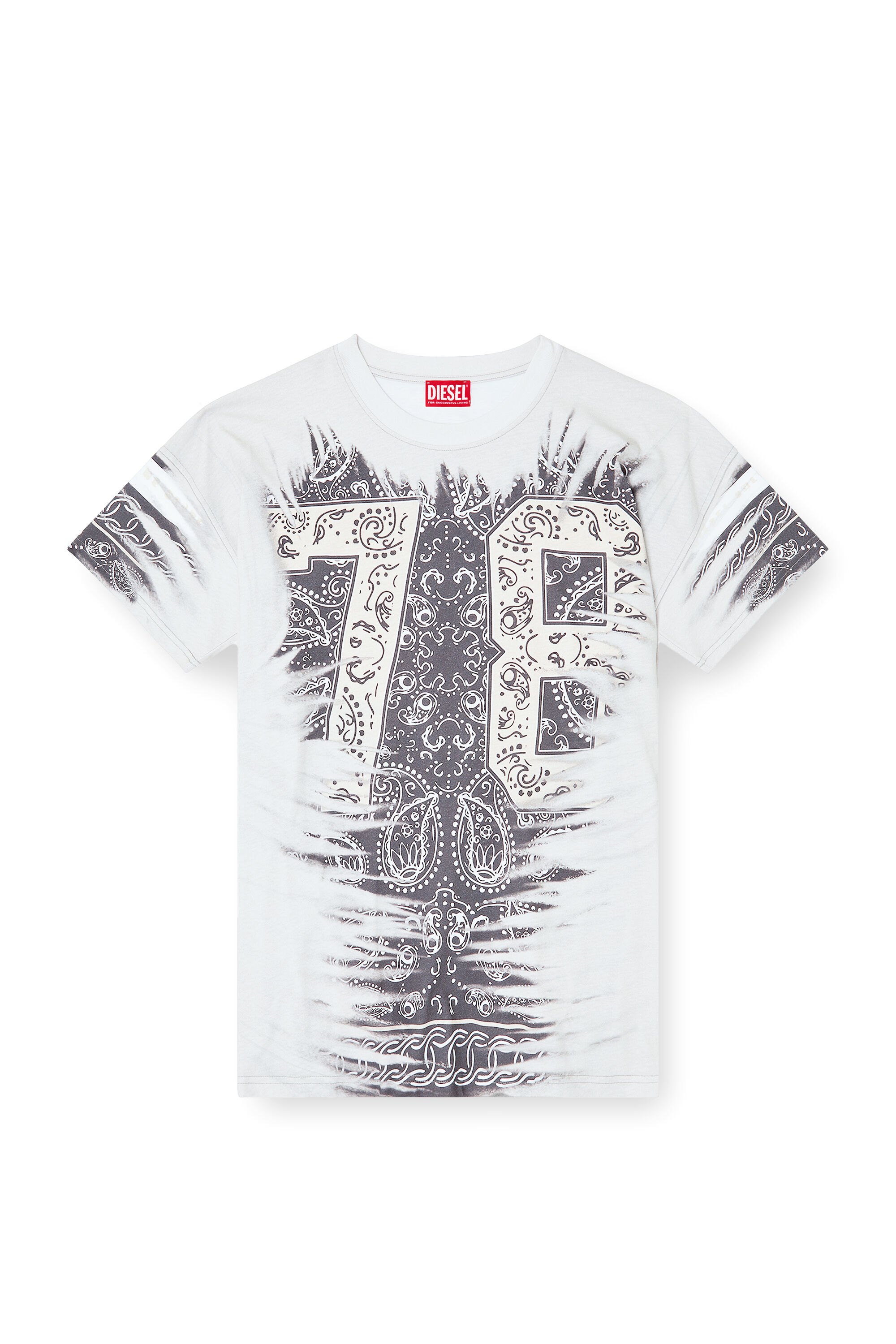 Men's T-shirt with 78 bandana print | White | Diesel