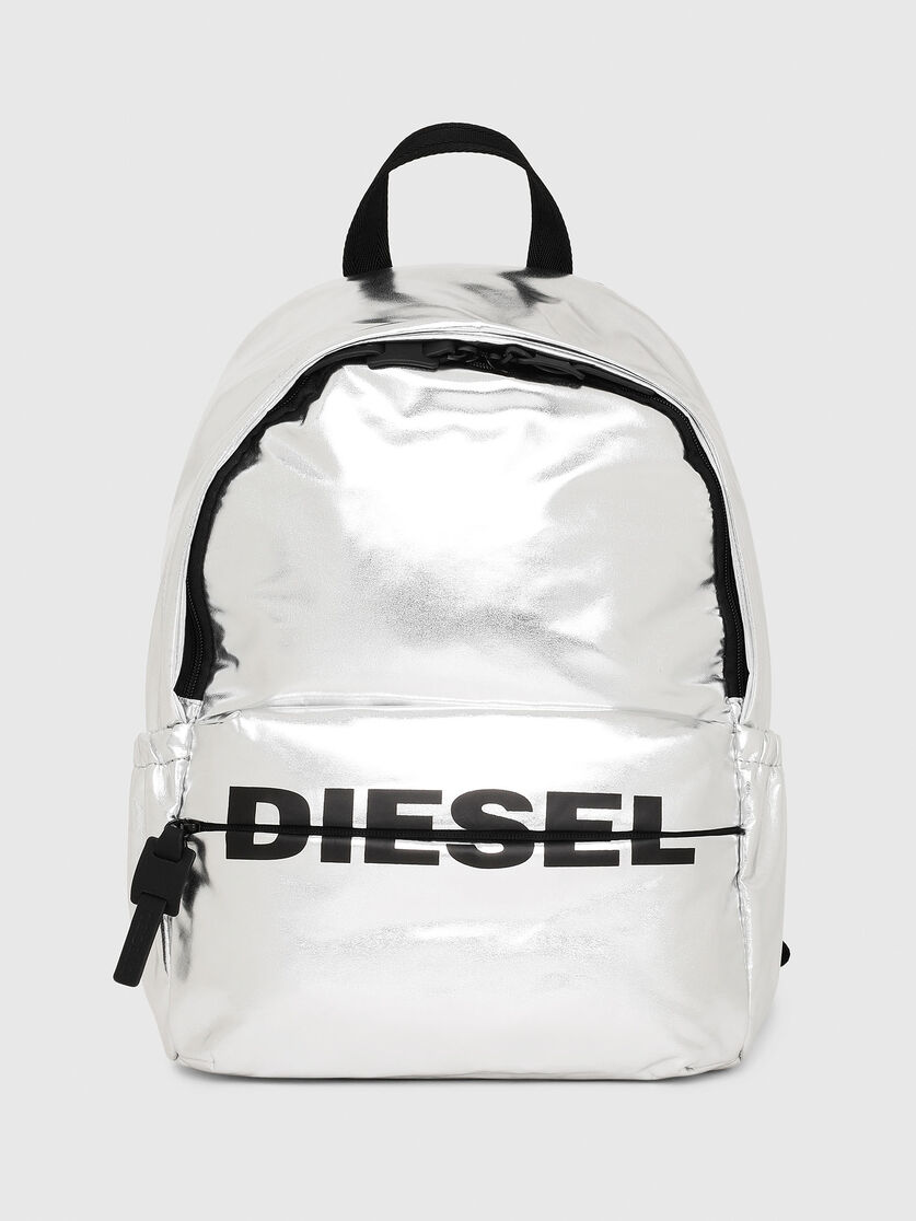 sporty compact backpack in metallic pu