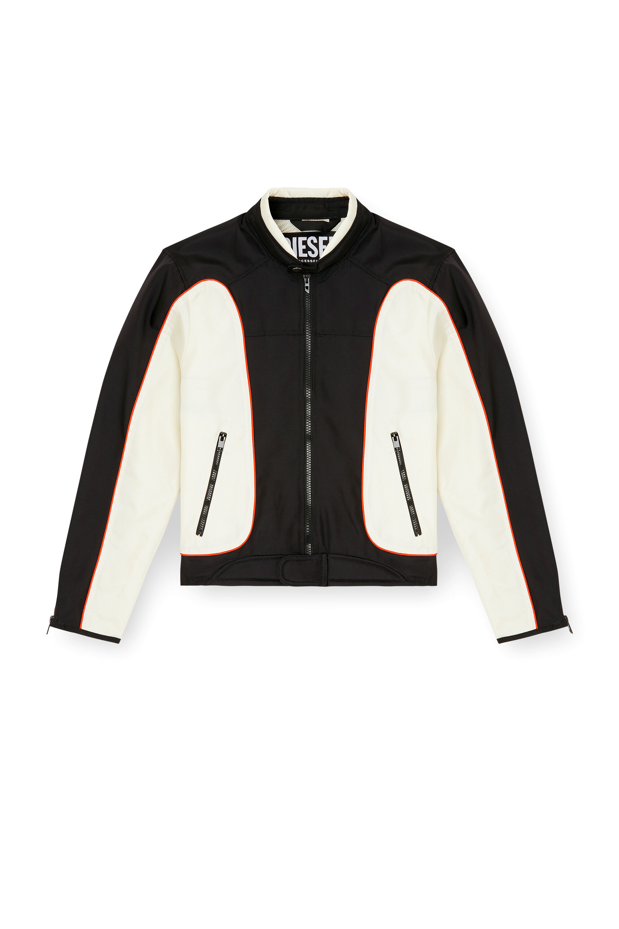 DIESEL ストライプジャケット Mサイズ Men's Colour-block biker jacket with piping | Multicolor | Diesel