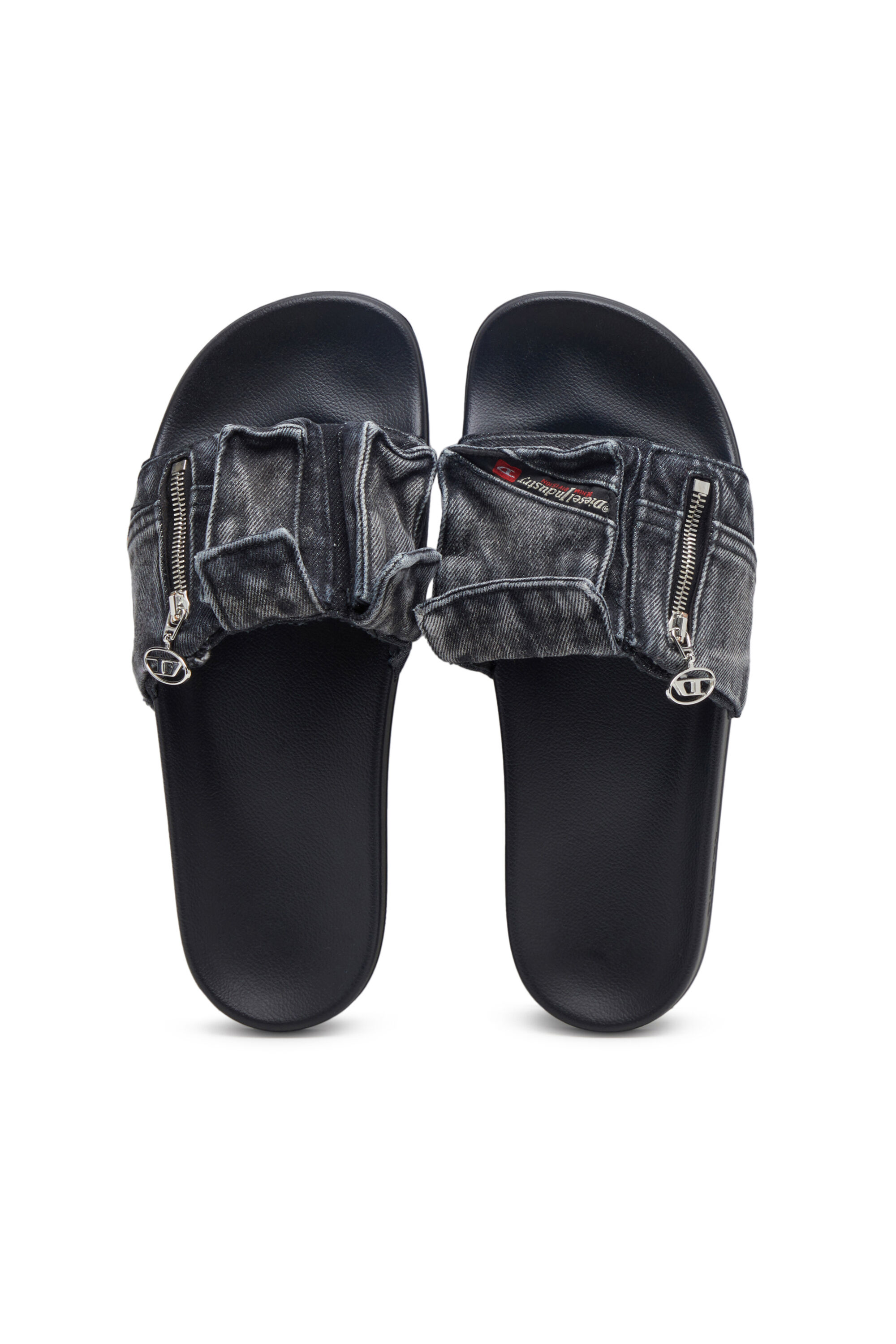 SA-MAYEMI PK Man: Denim pool slides with utility pockets | Diesel