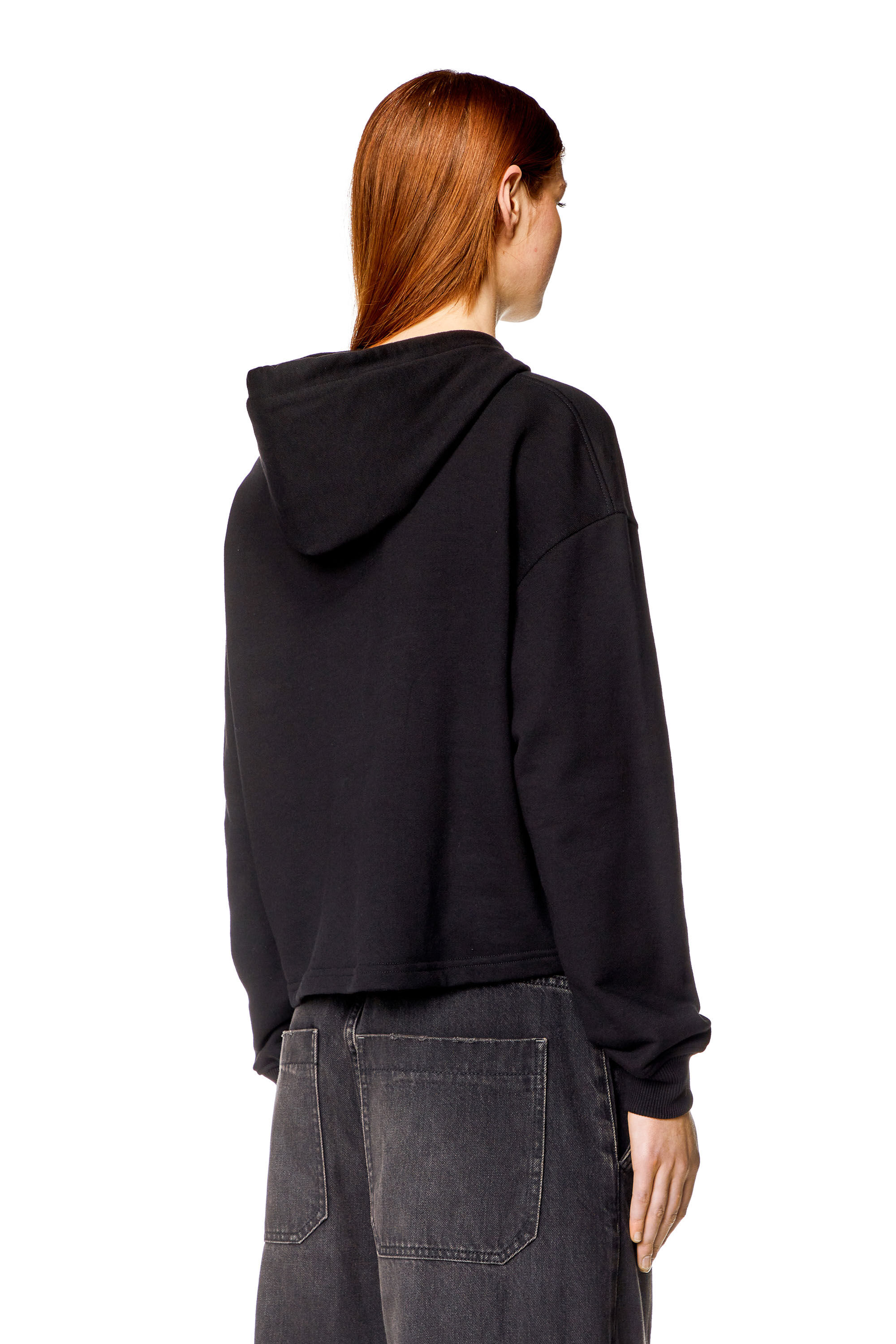 Women's Oversized hoodie with D patch | Black | Diesel