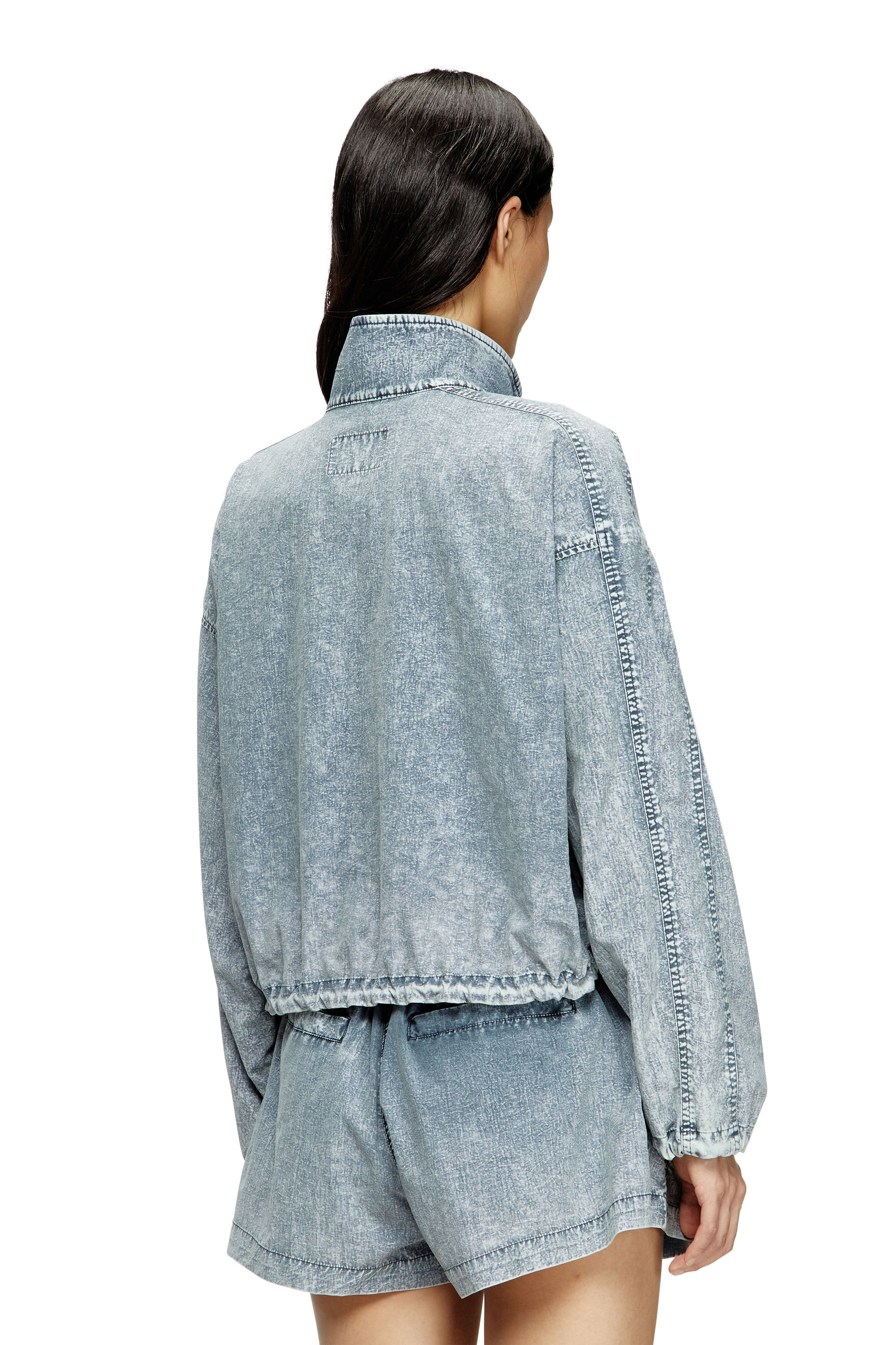 Women's Cropped jacket in recycled nylon Taslan | Blue | Diesel