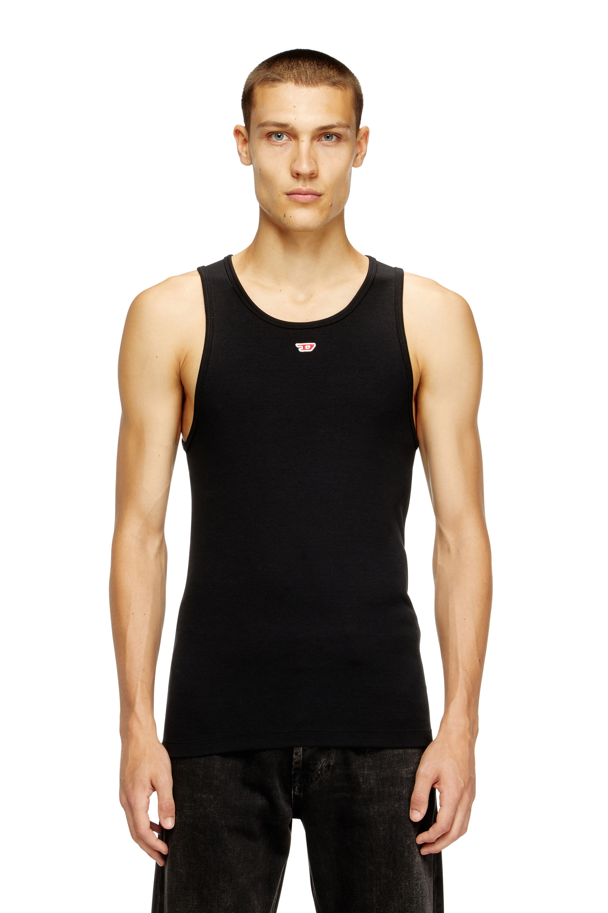 トップス DIESEL Faded tank top with puffy Oval D Men's Faded tank top with puffy Oval D | Brown | Diesel