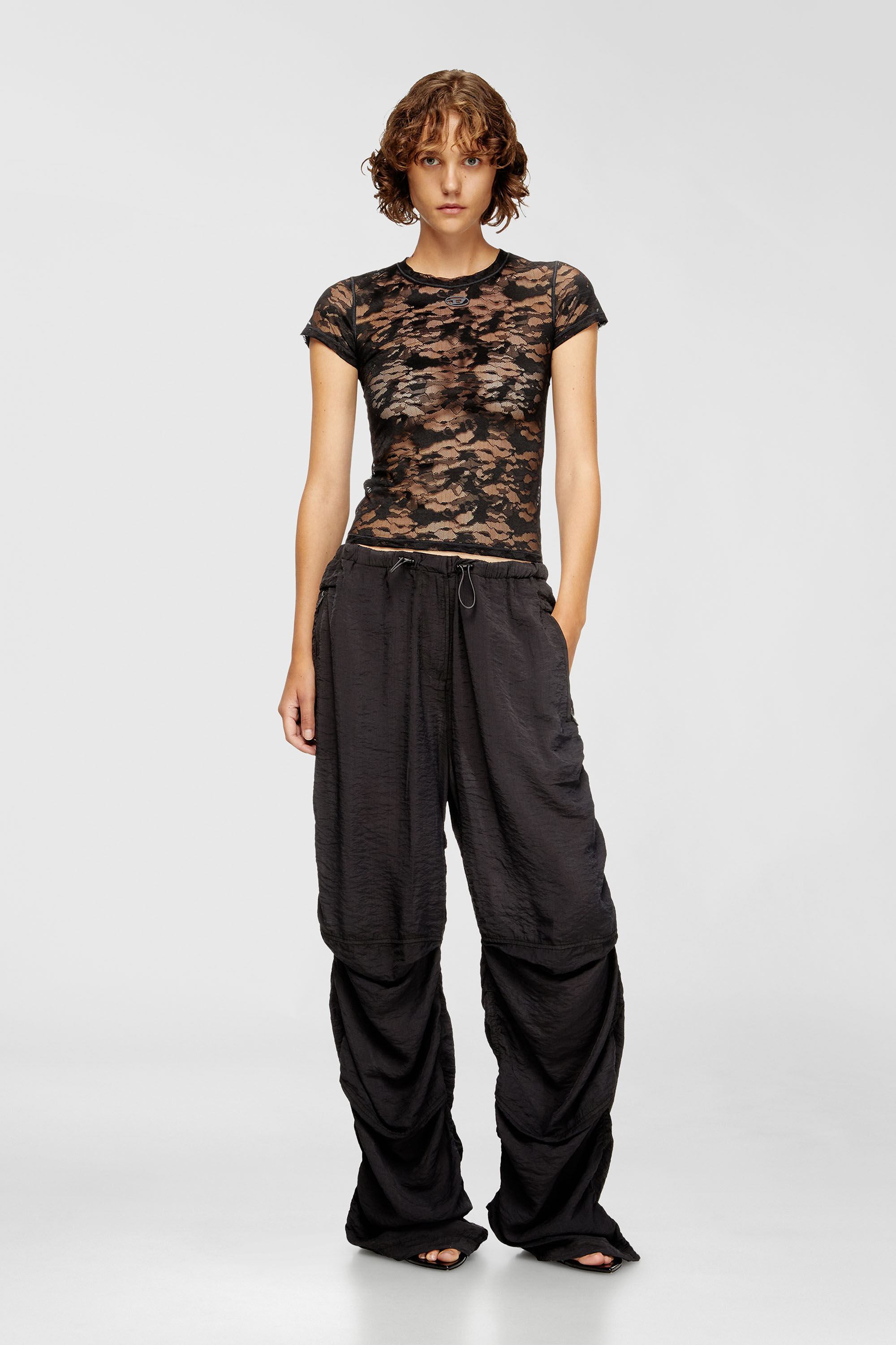 Women's Camo lace T-shirt | Black | Diesel {{Country}}