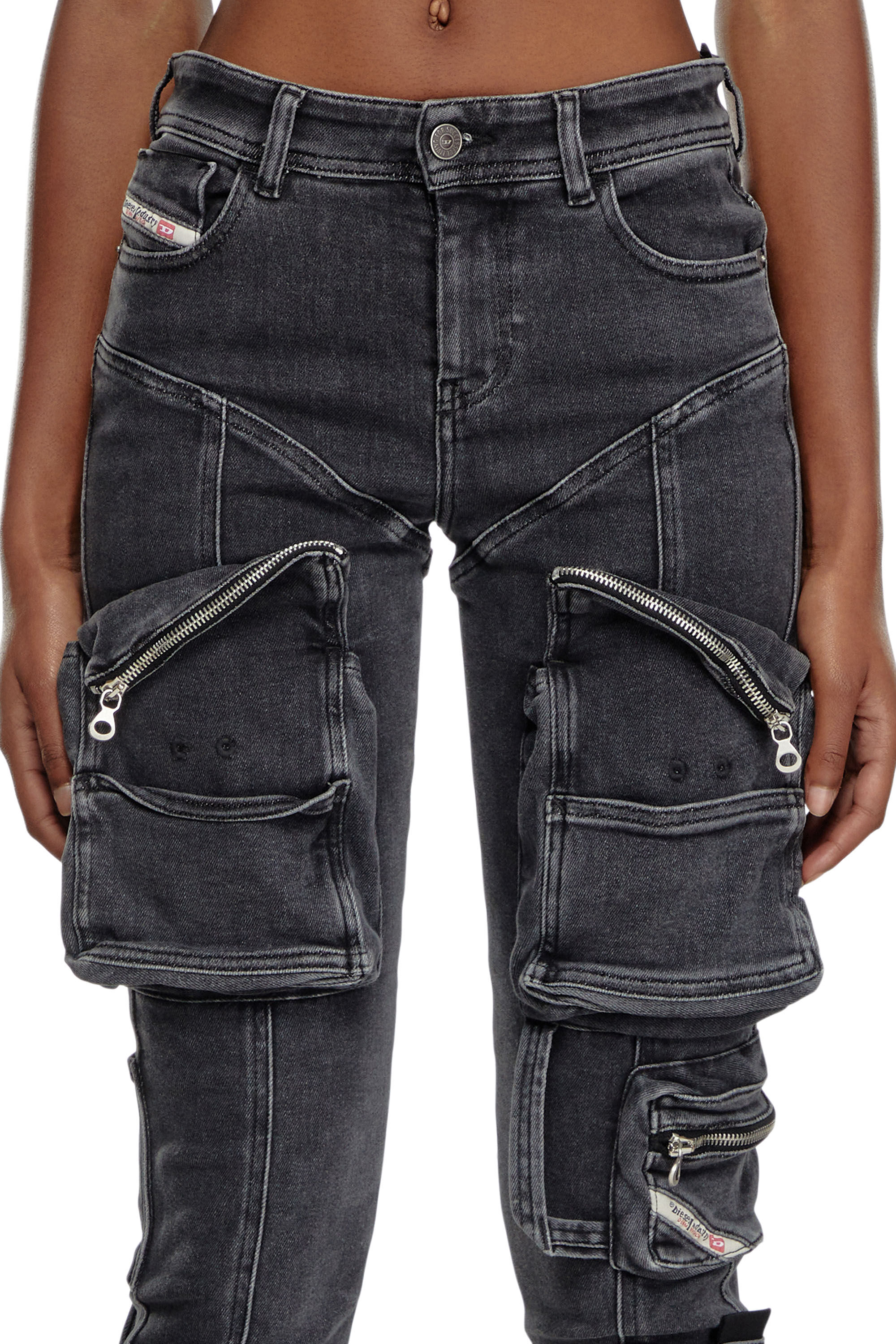 1984 Slandy-High Woman: Skinny Black cargo Jeans | Diesel