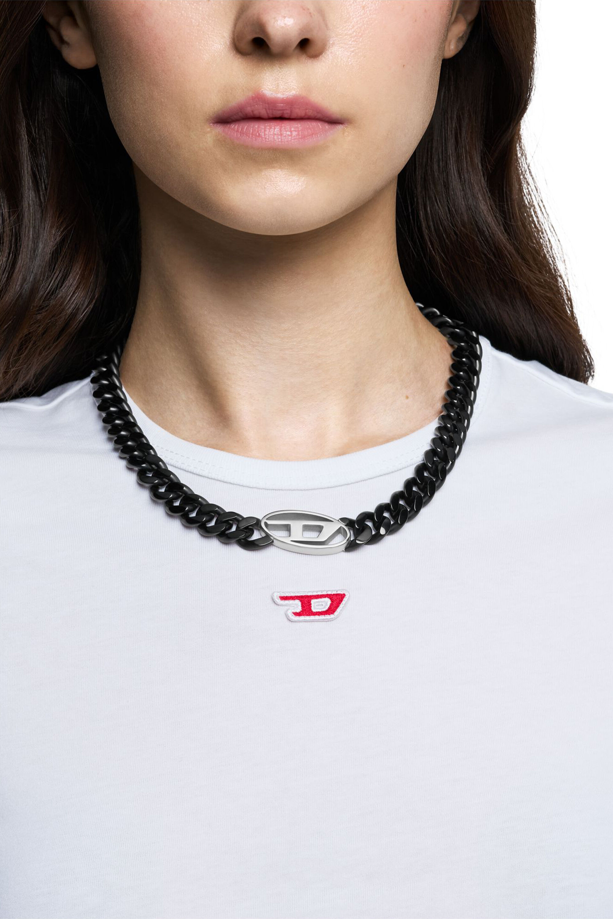 Women's Stainless Steel Chain Necklace | Black | Diesel