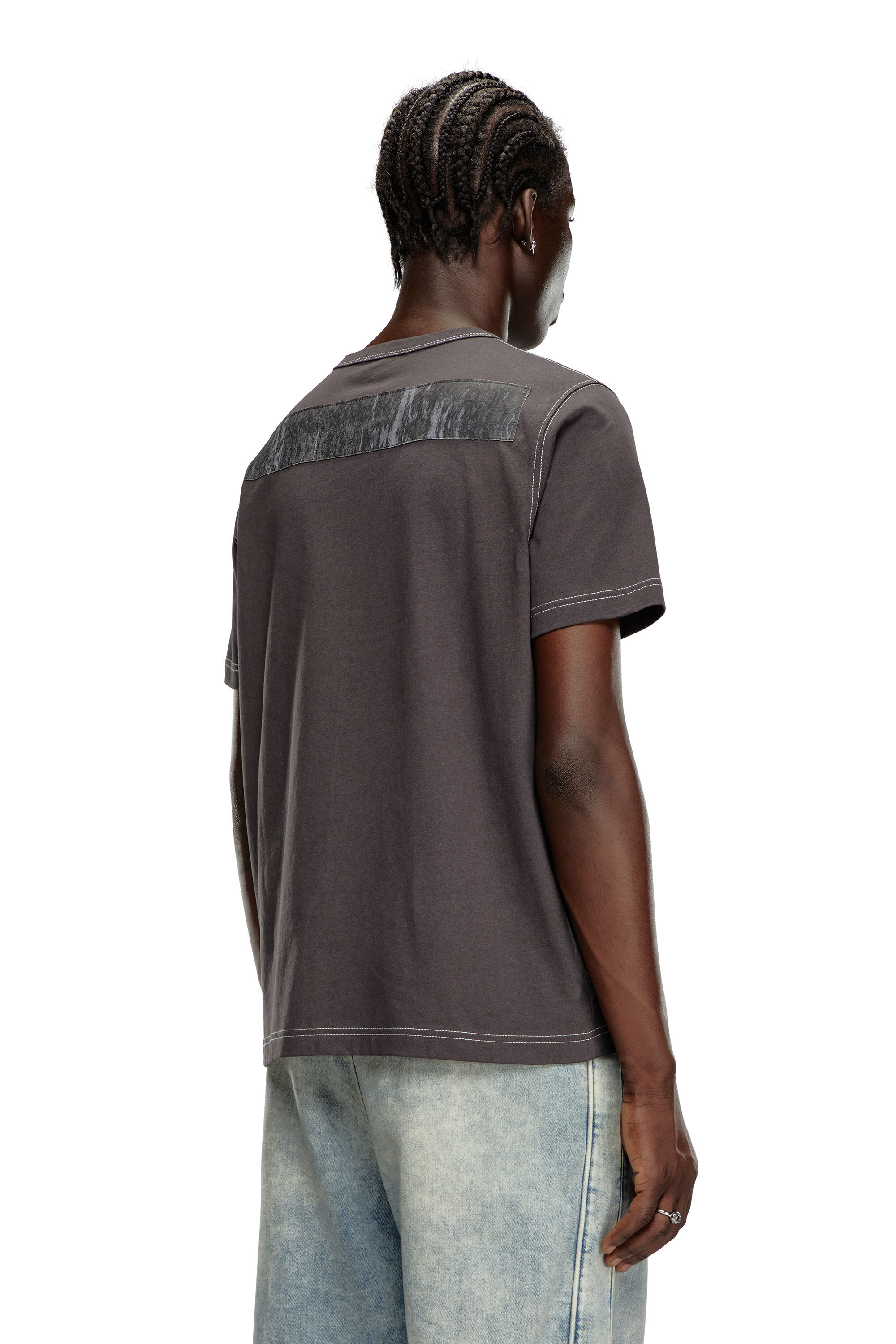Men's T-shirt with graphic patches | Grey | Diesel