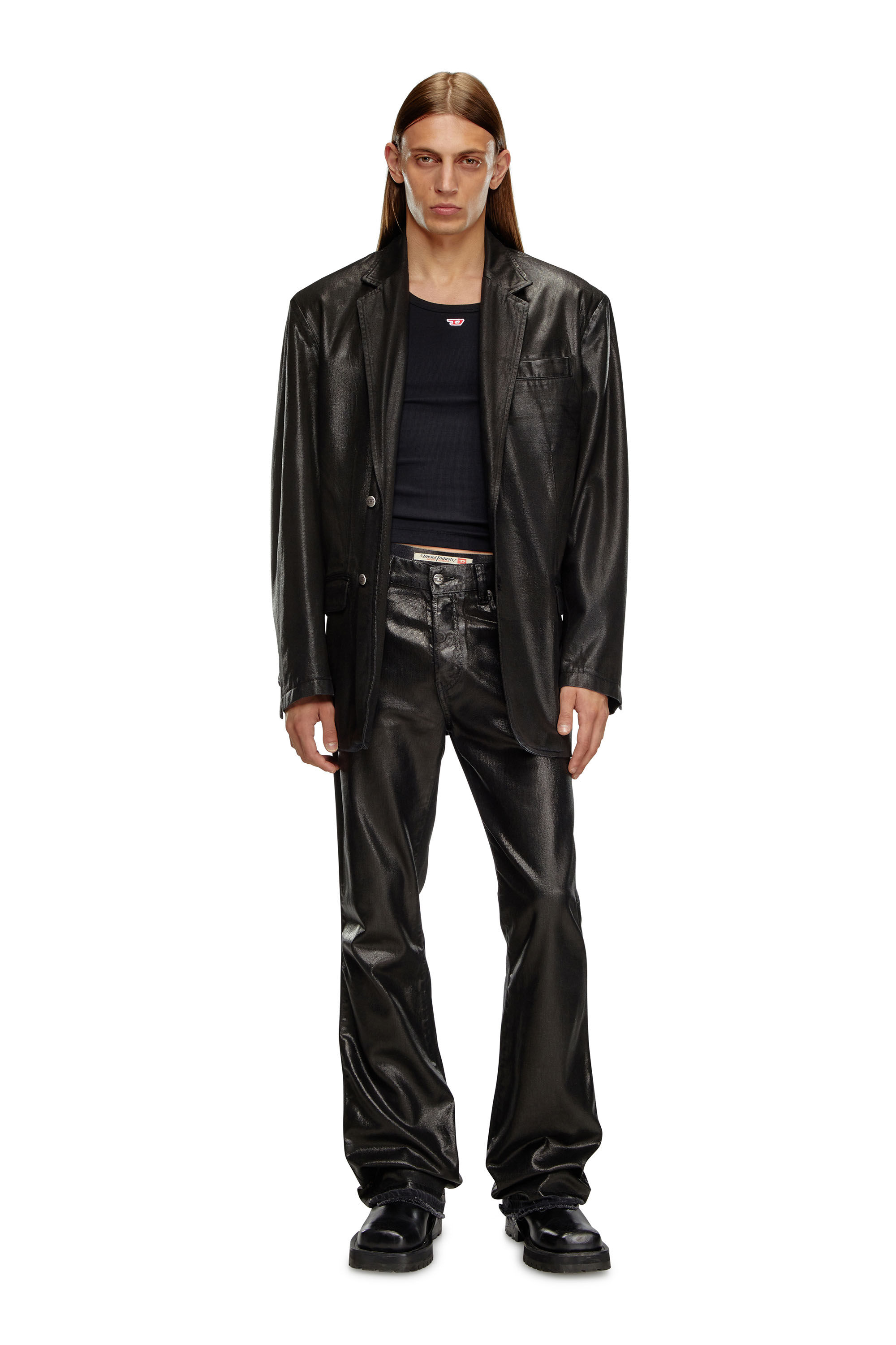 格安人気 Women's Diesel | Black | denim tailoring coated in Blazer ジャケット・アウター