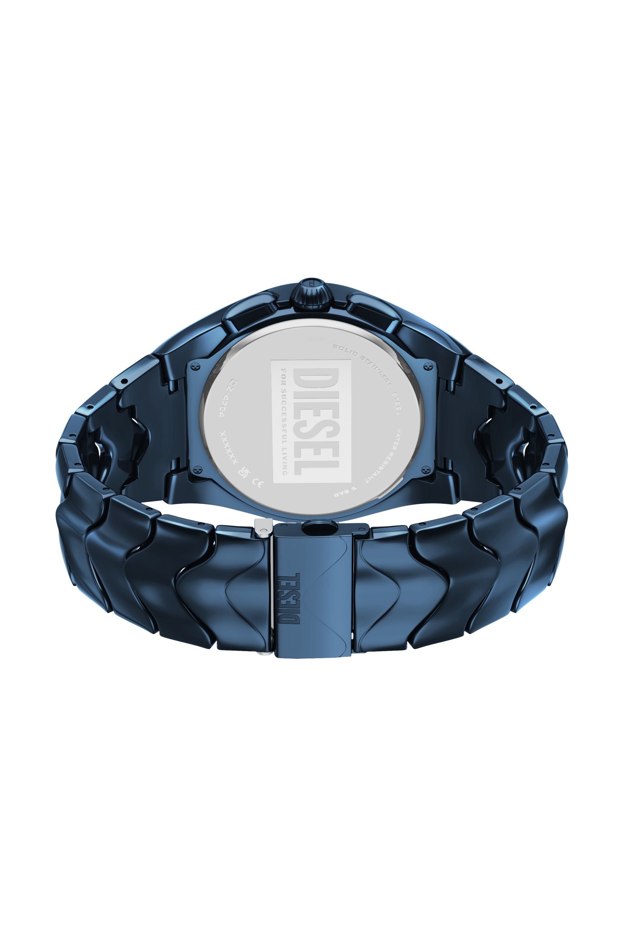 Diesel - DZ4704 WATCH, Man's Mercurial Chronograph Blue Stainless Steel Watch in Black/Blue - 5