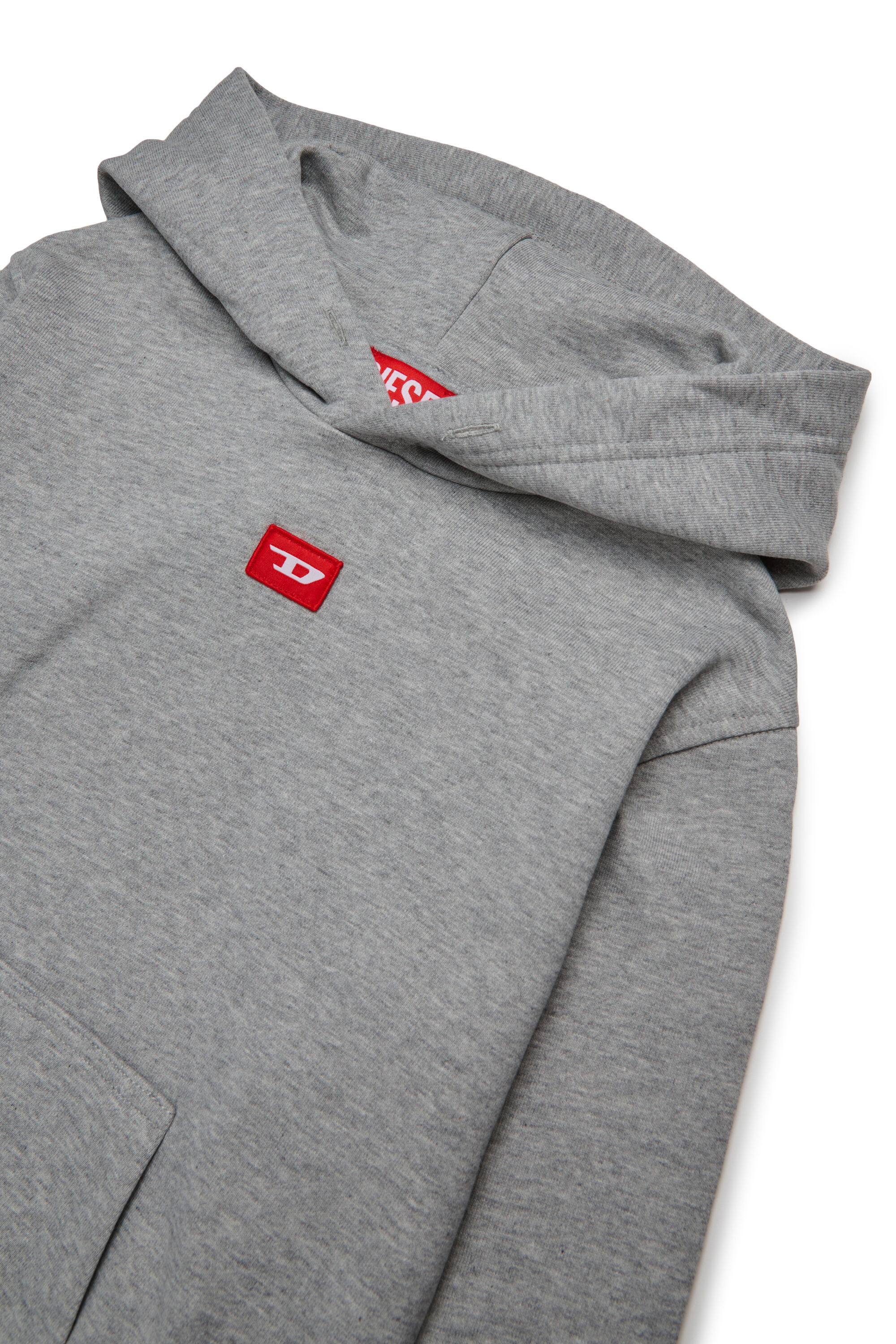 Diesel - SXGINHOOD OVER, Unisex's Cotton hoodie with patch in Grey - 3