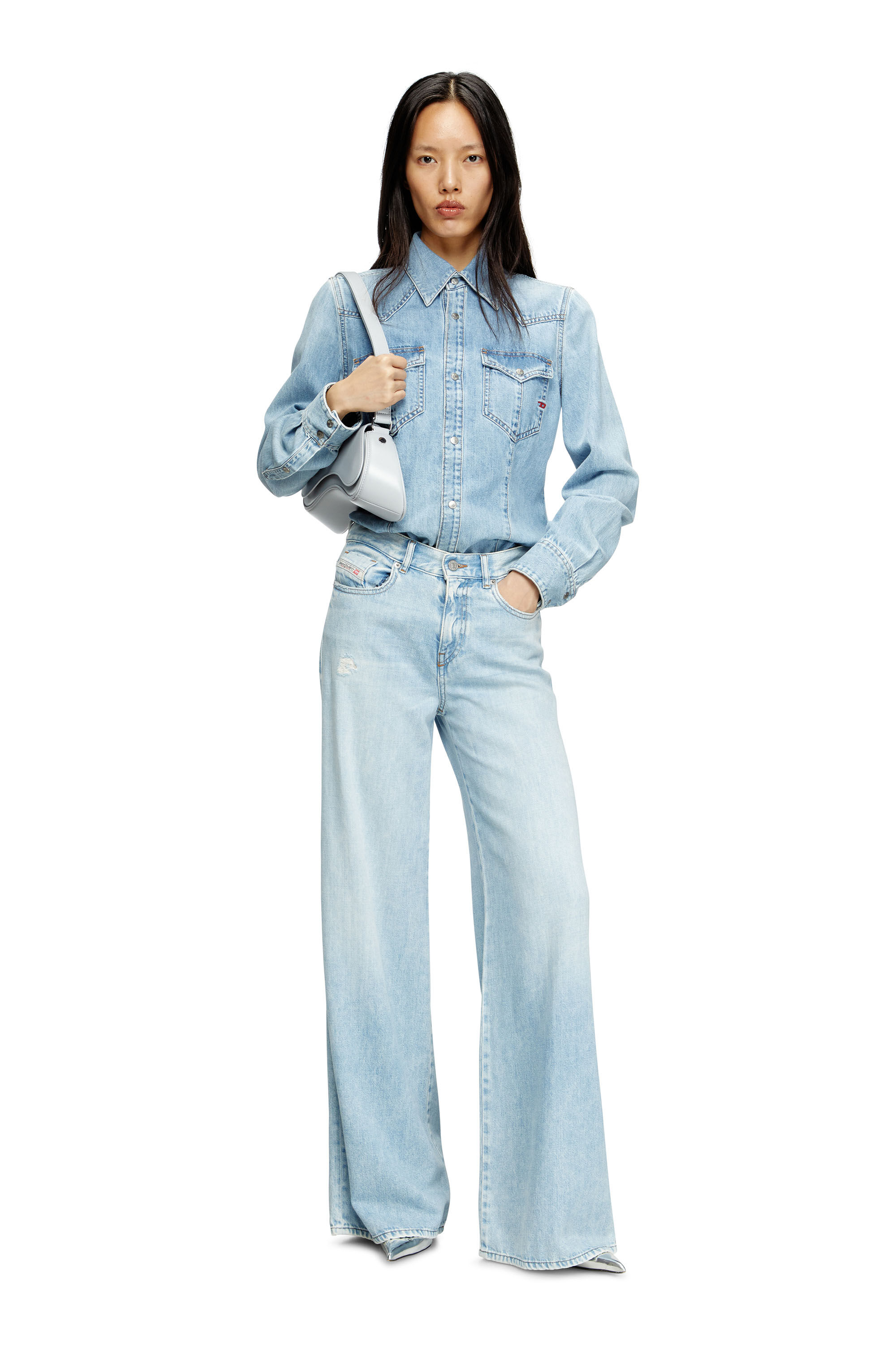 Women's Western shirt in denim | Blue | Diesel Women's Western shirt in denim | Blue | Diesel