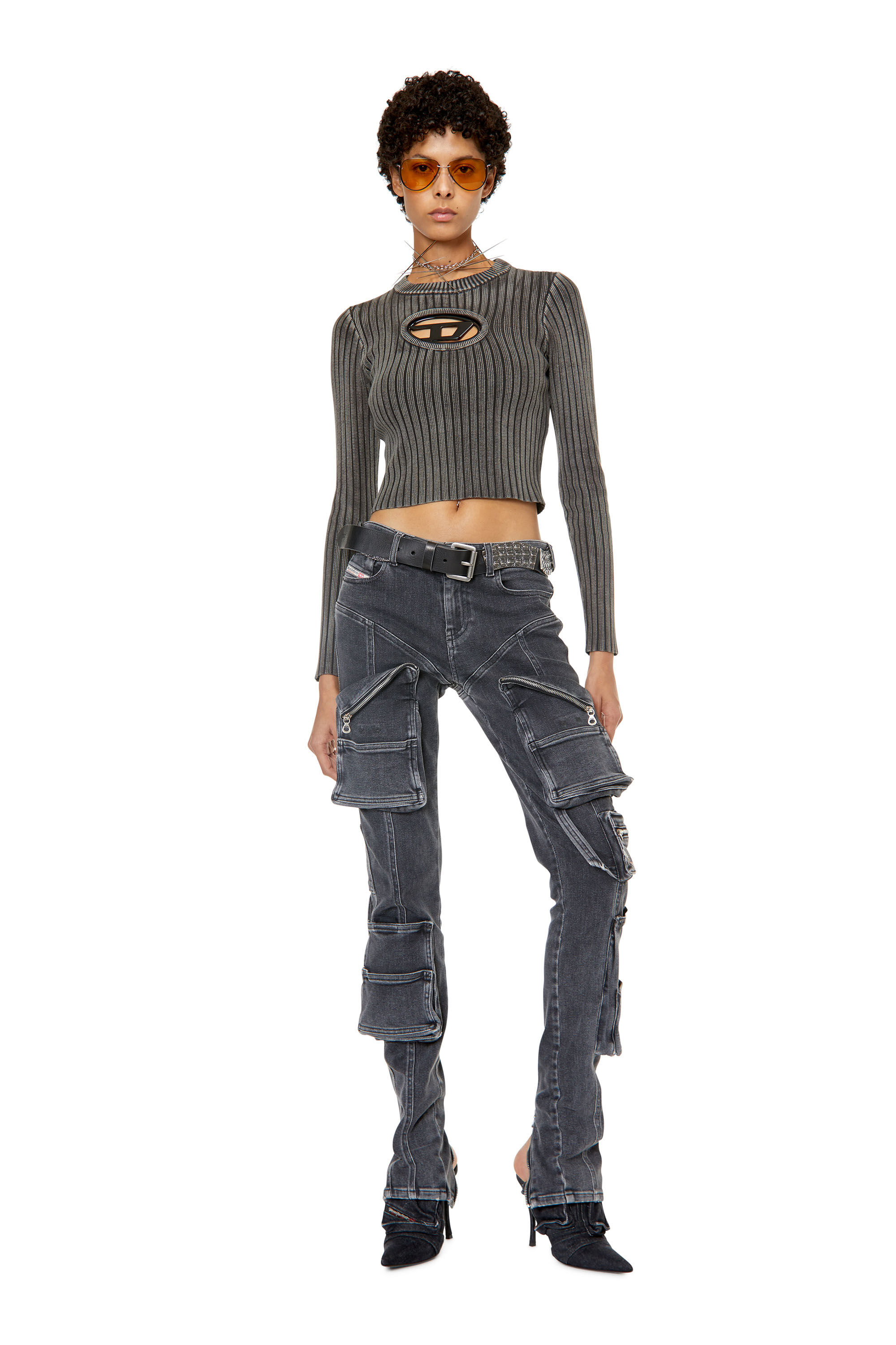 M-ARJORY Woman: Ribbed top with oval D plaque | Diesel