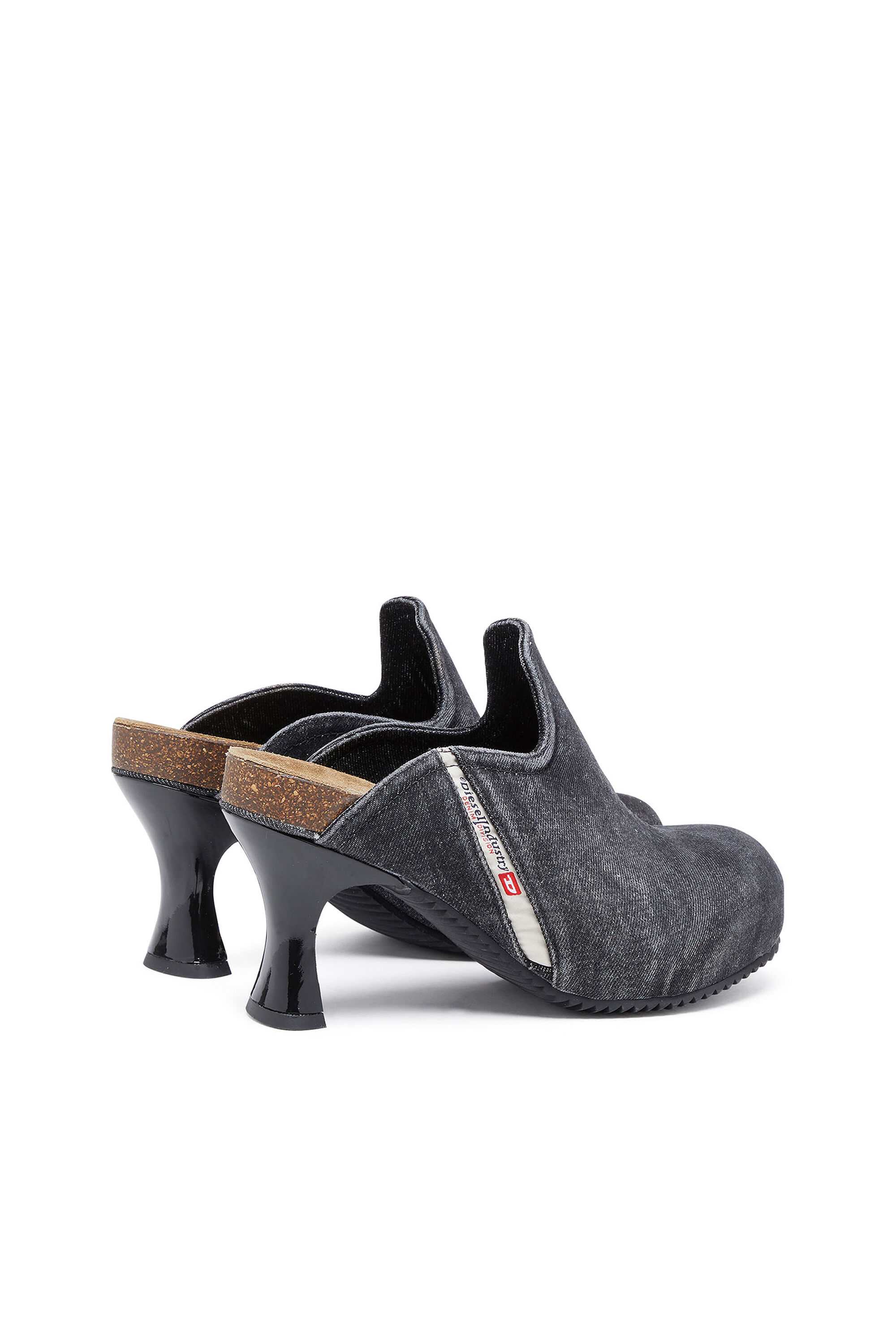 Women's D-Woodstock: Denim kitten heel mules | Black | Diesel
