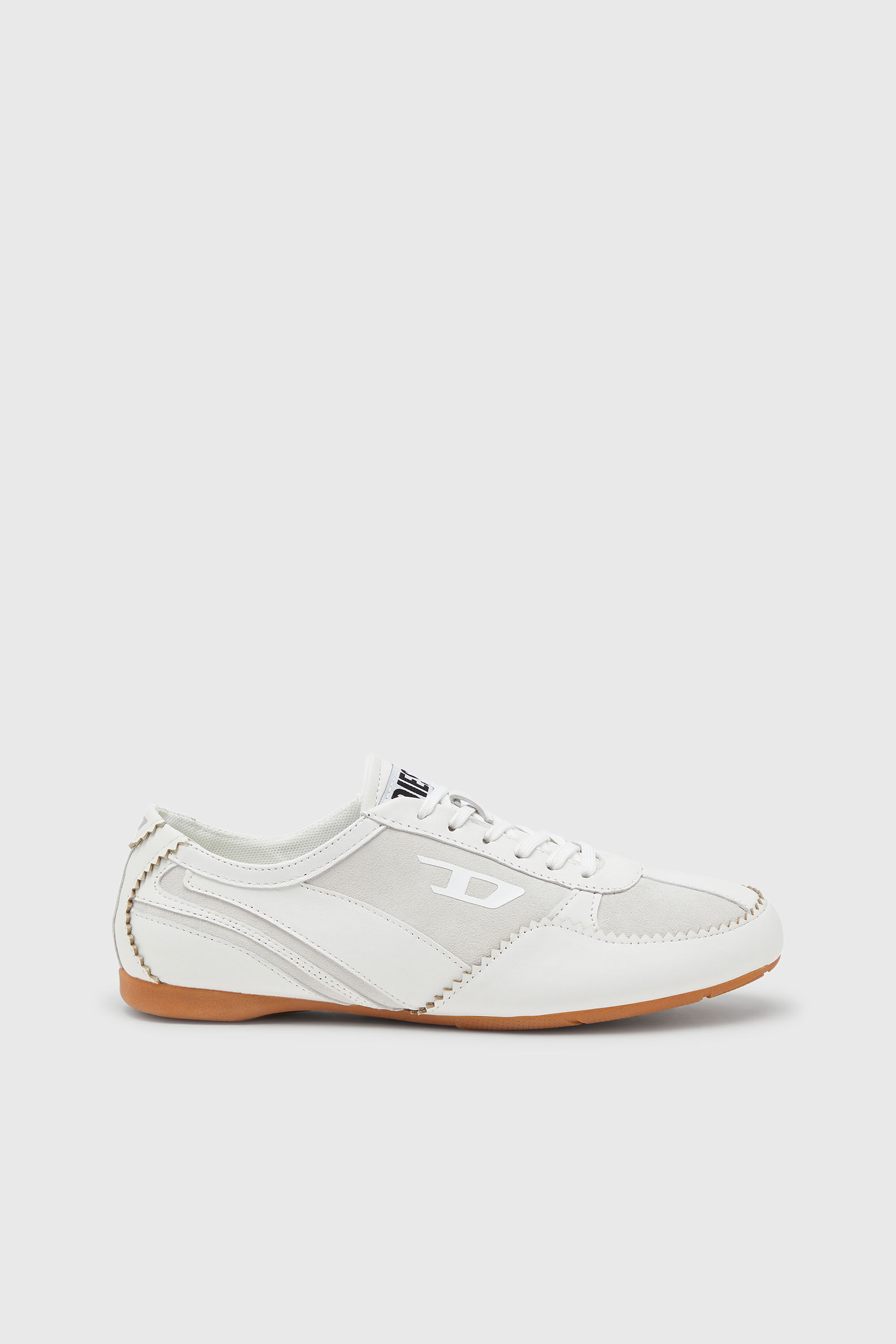 Women's D-Mile-Flat sneakers in leather and suede | White | Diesel