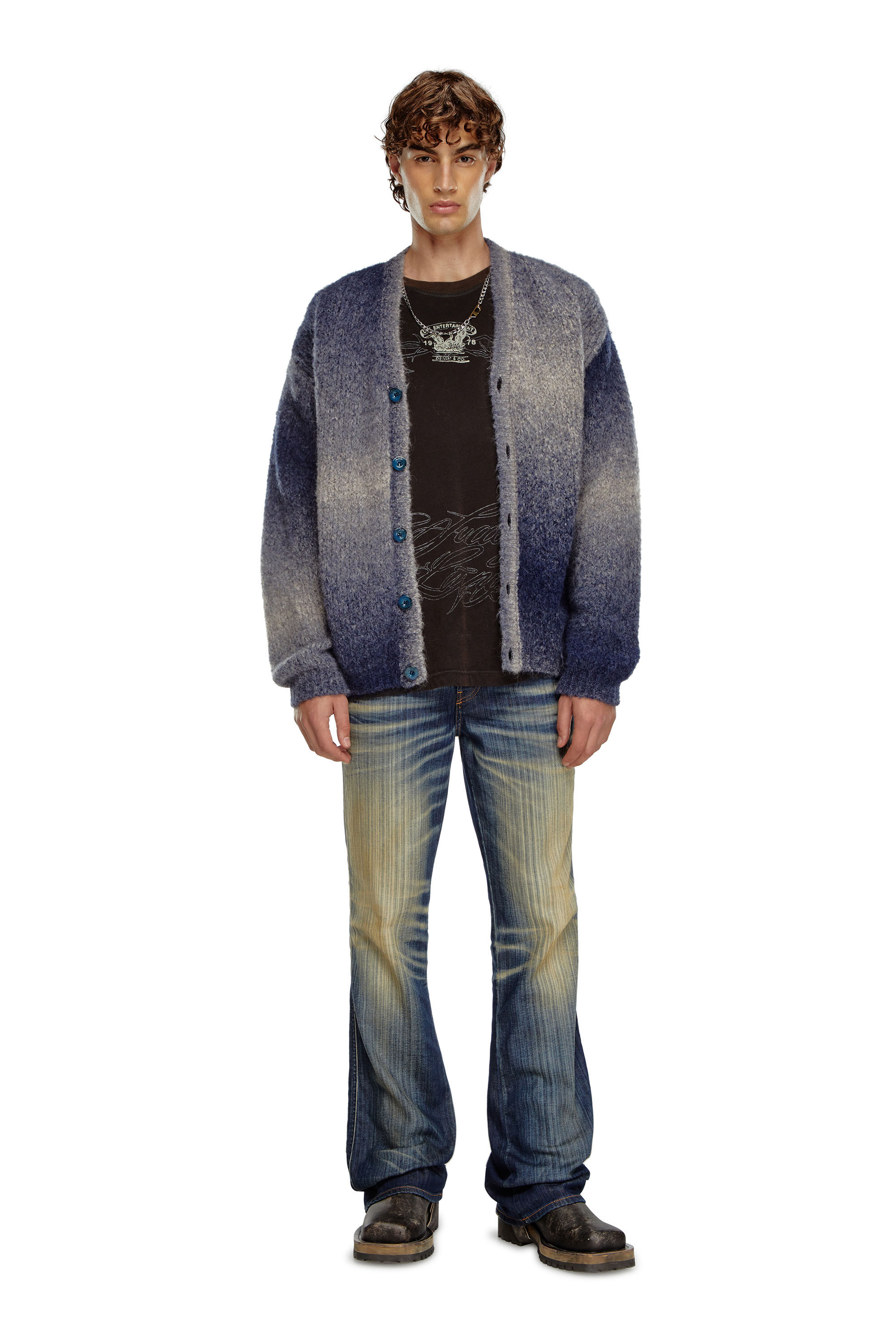 50%OFF | blend alpaca in cardigan Dégradé Men's Blue Diesel | トップス