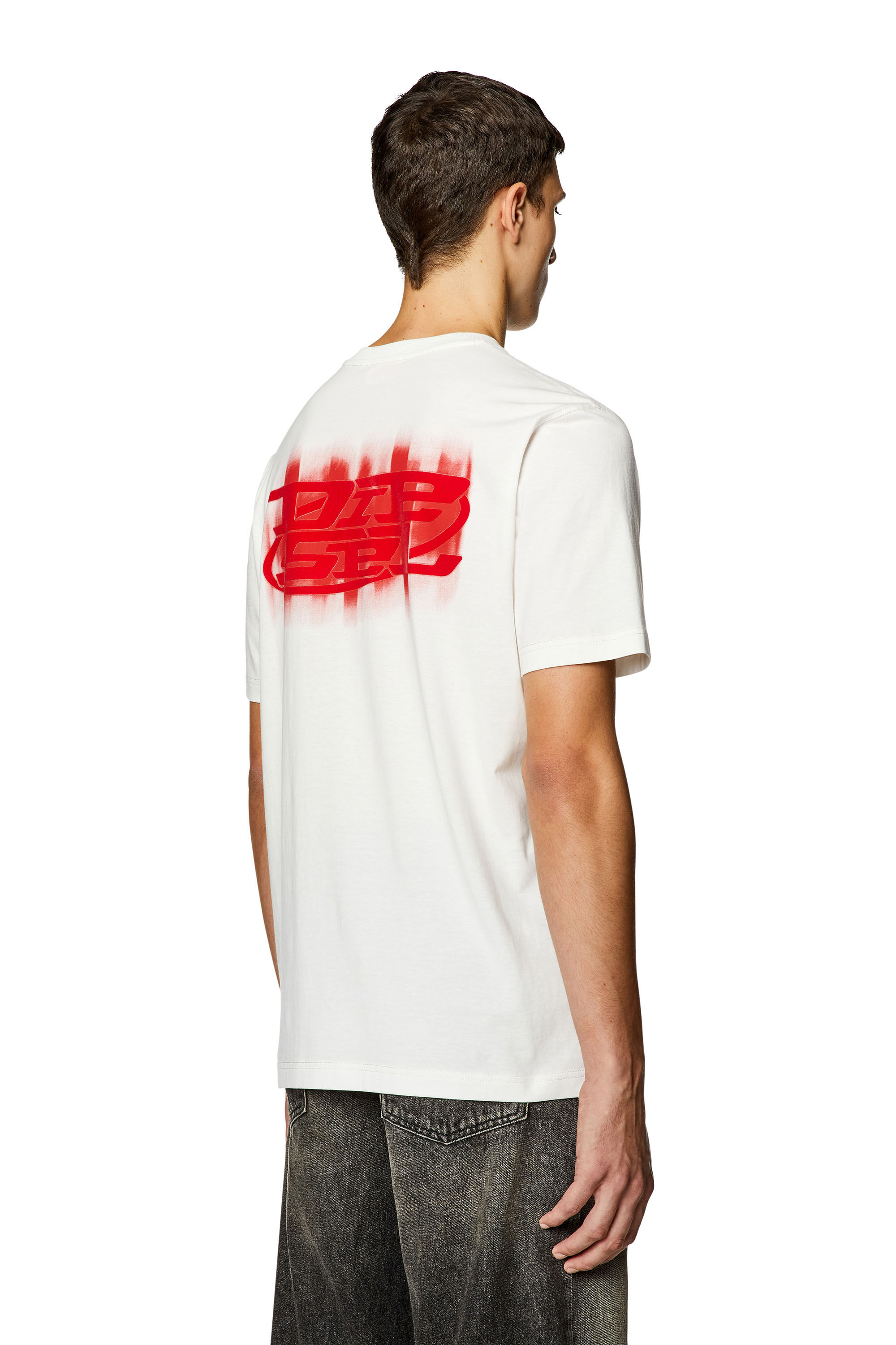 Men's Logo-flocked T-shirt in organic cotton | T-JUST-N4 Diesel