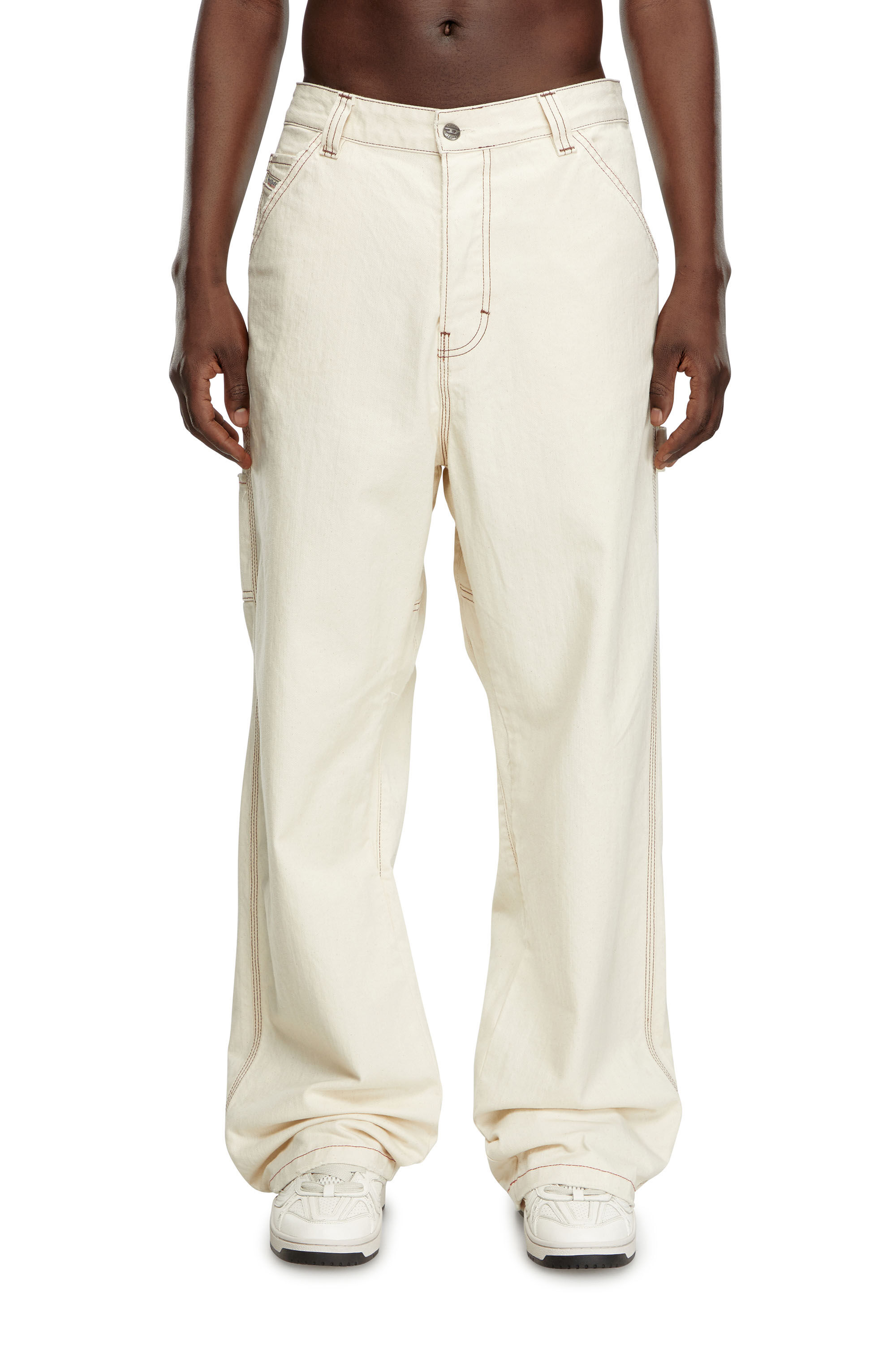 Men's Relaxed Jeans | White | Diesel D-Livery