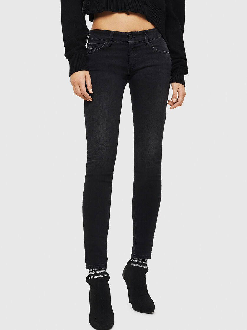 Slandy Low 069gg Women Super Skinny Black Dark Grey Jeans