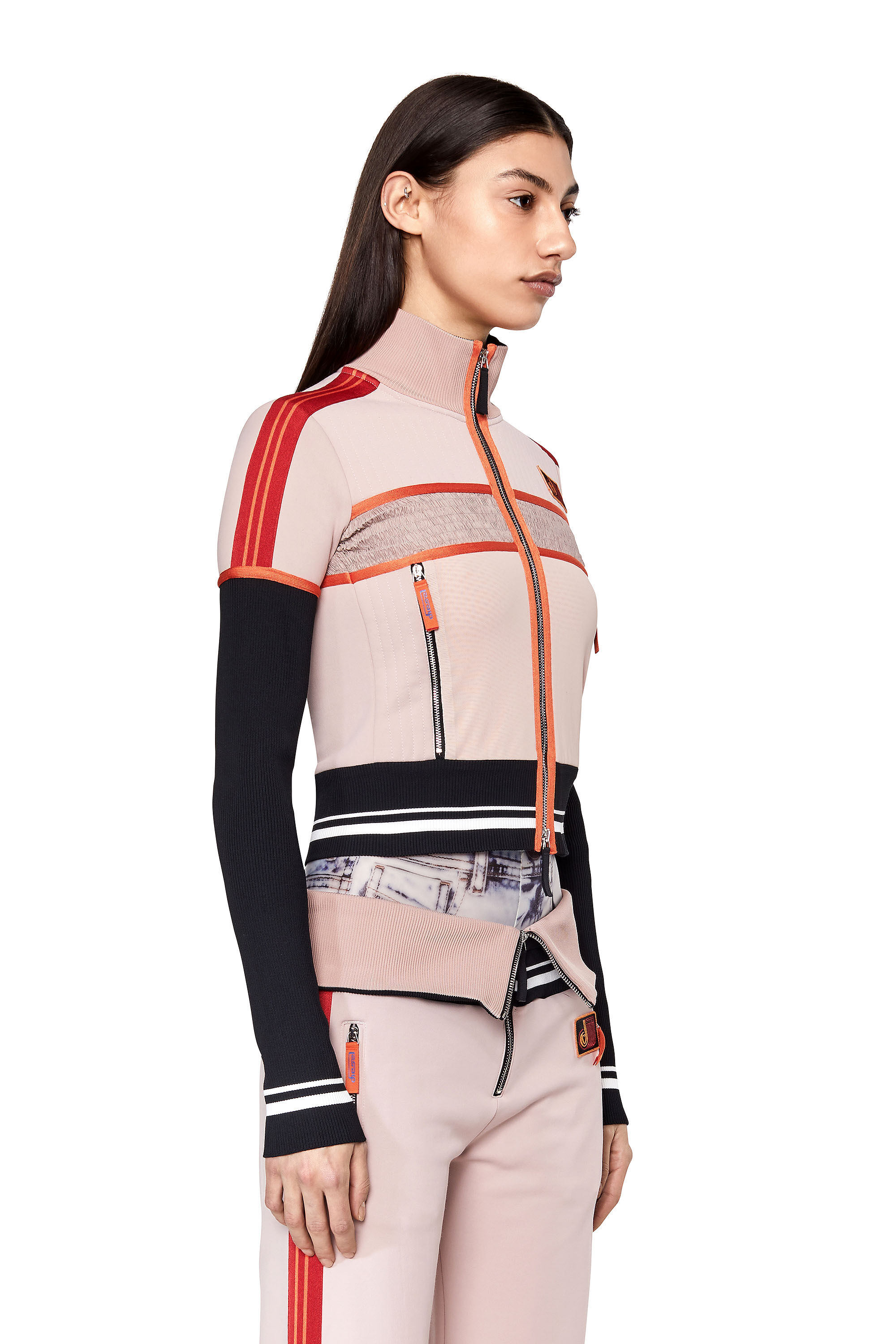 F Cherie Woman Fashion Show Colour Block Sweat Jacket Diesel