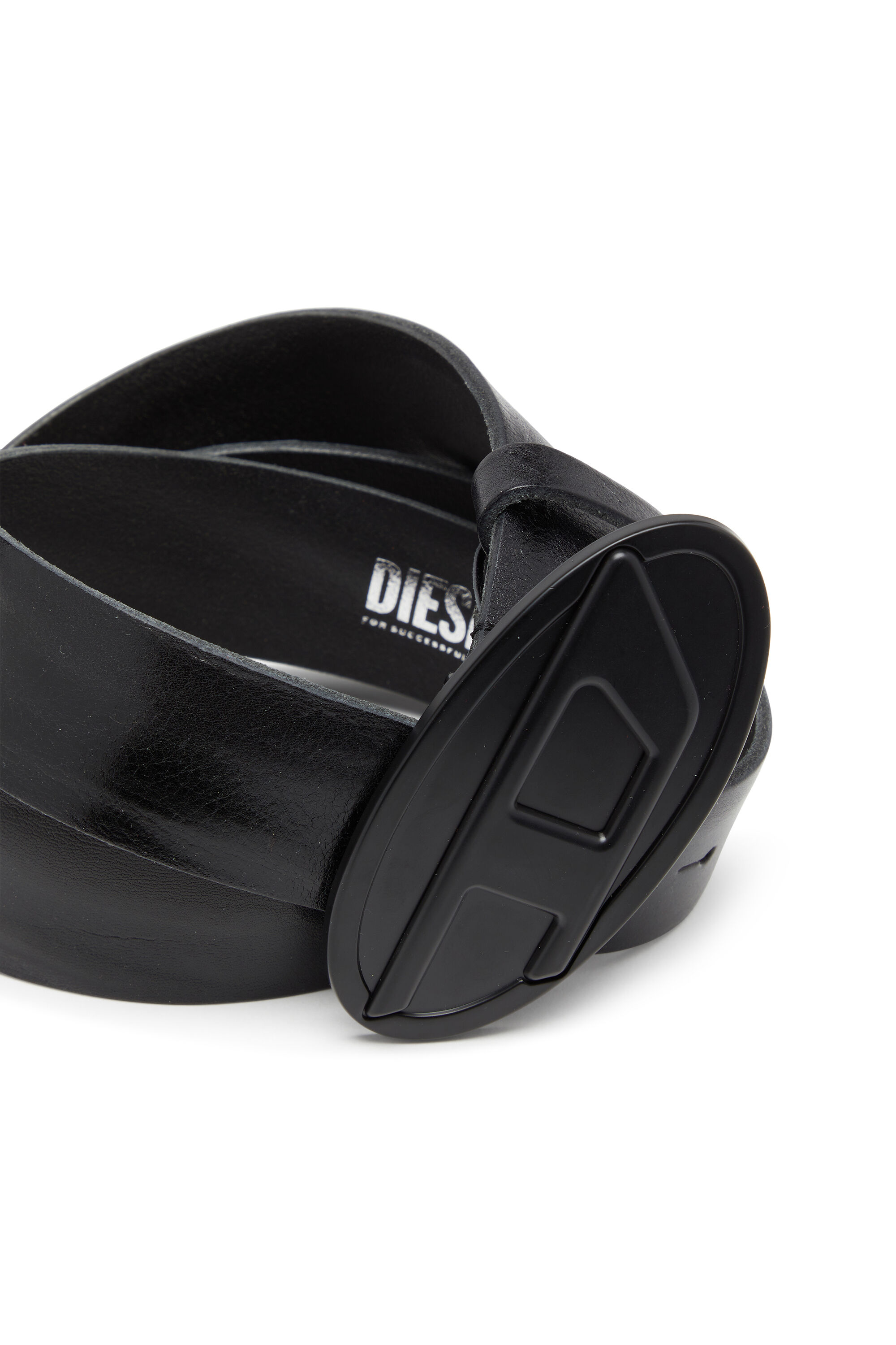 Diesel - B-1DR 2.0, Man's 4cm belt in waxed leather in Black - 3