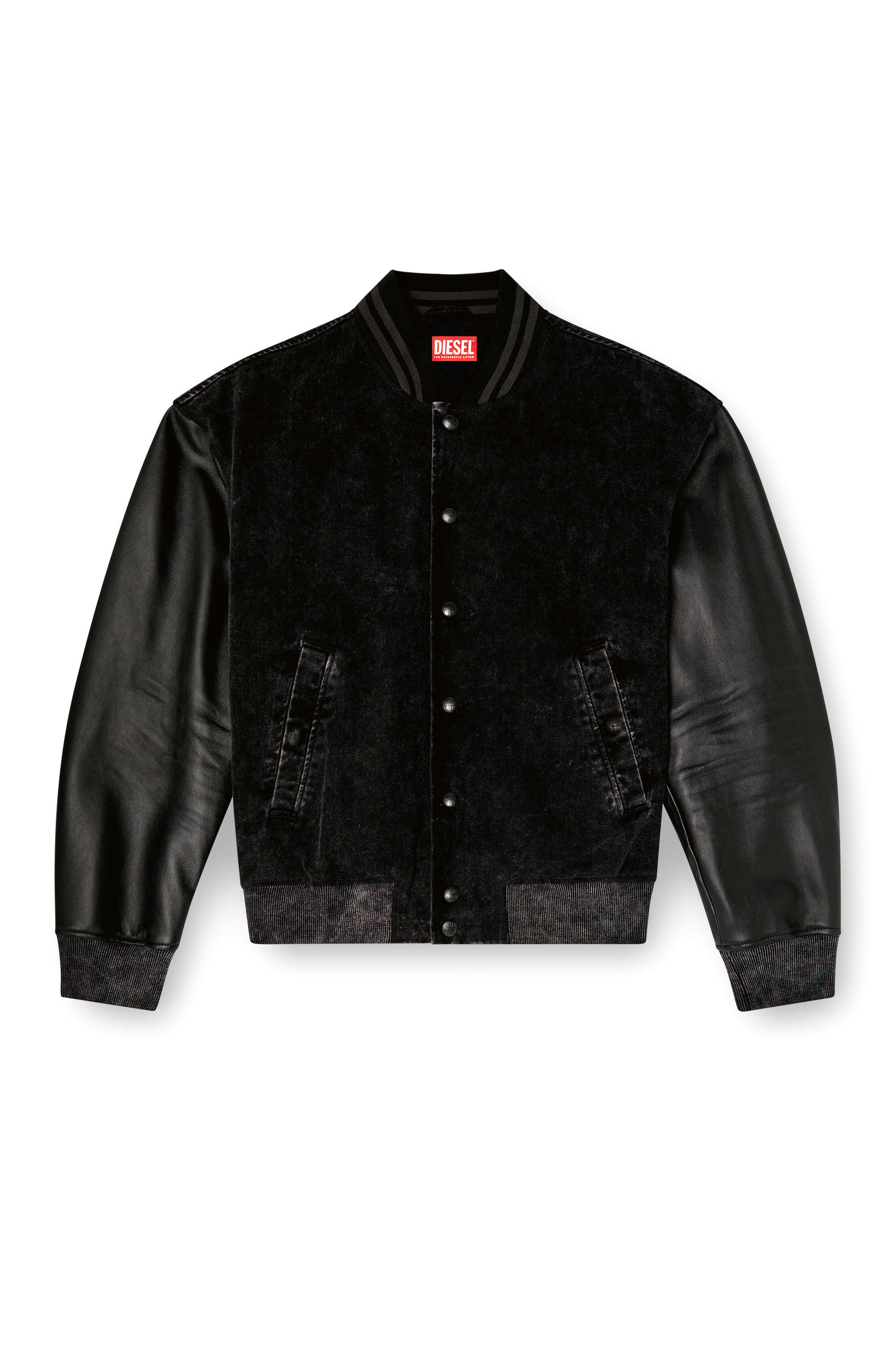 ジャケット・アウター y2k archive DIESEL bomber jacket blouson Men's Denim and leather bomber jacket | Black | Diesel TR