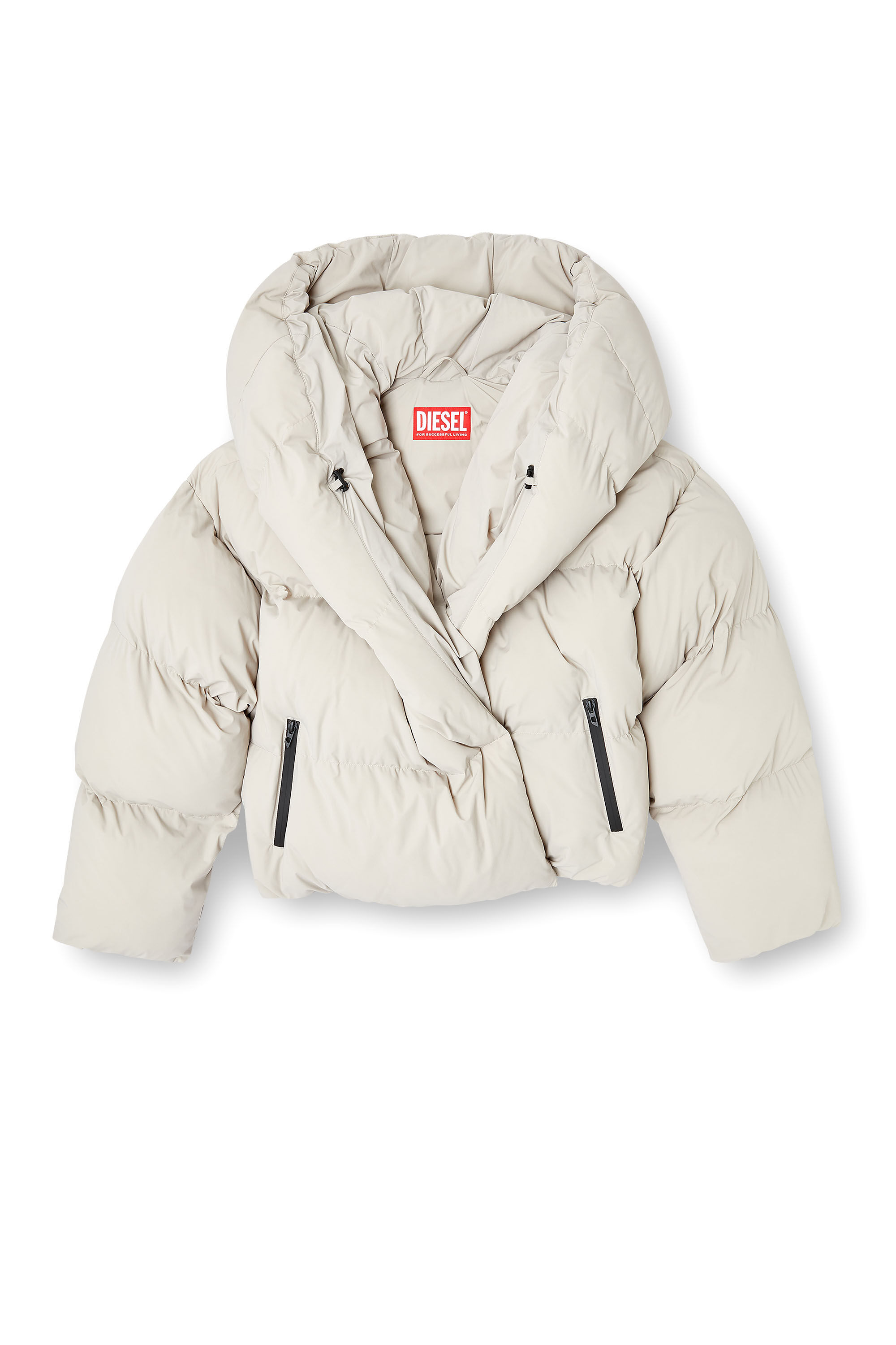 Women's Wrap puffer in bi-stretch nylon | Beige | Diesel