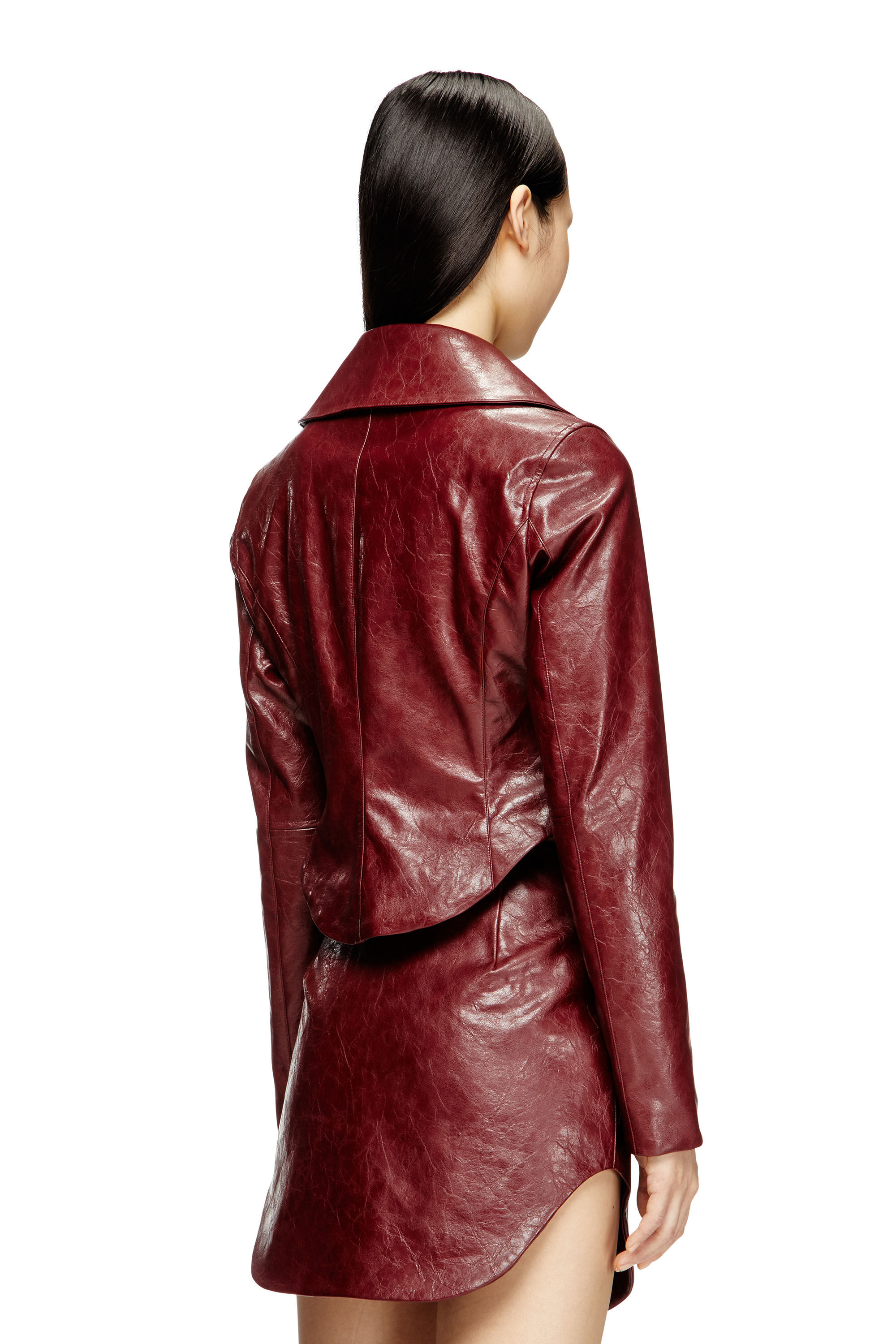 Women's Tailored jacket in coated fabric | Red | Diesel {{Country}}