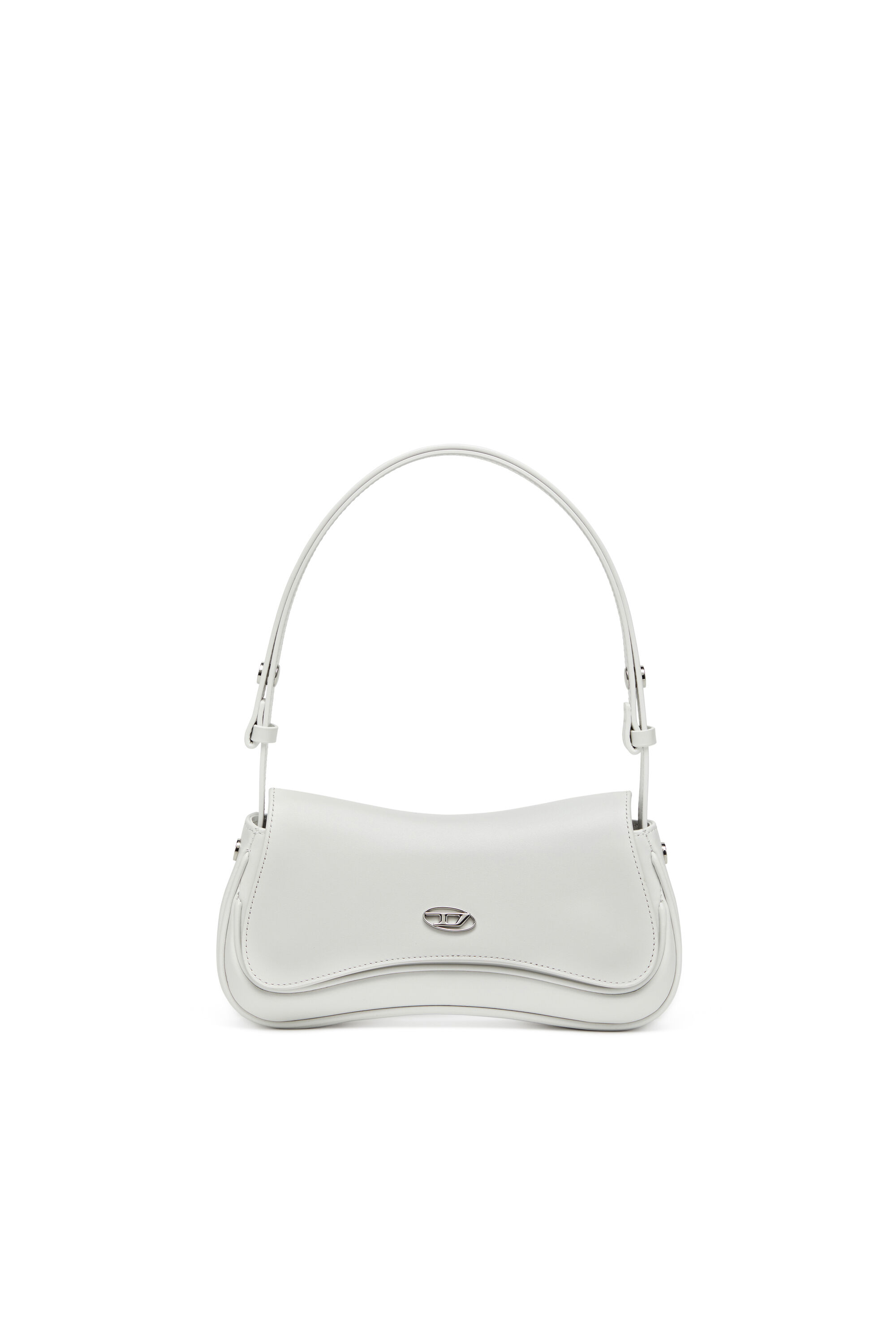 Diesel - PLAY CLUTCH, Woman's Play-Semi gloss leather shoulder bag in White - 6