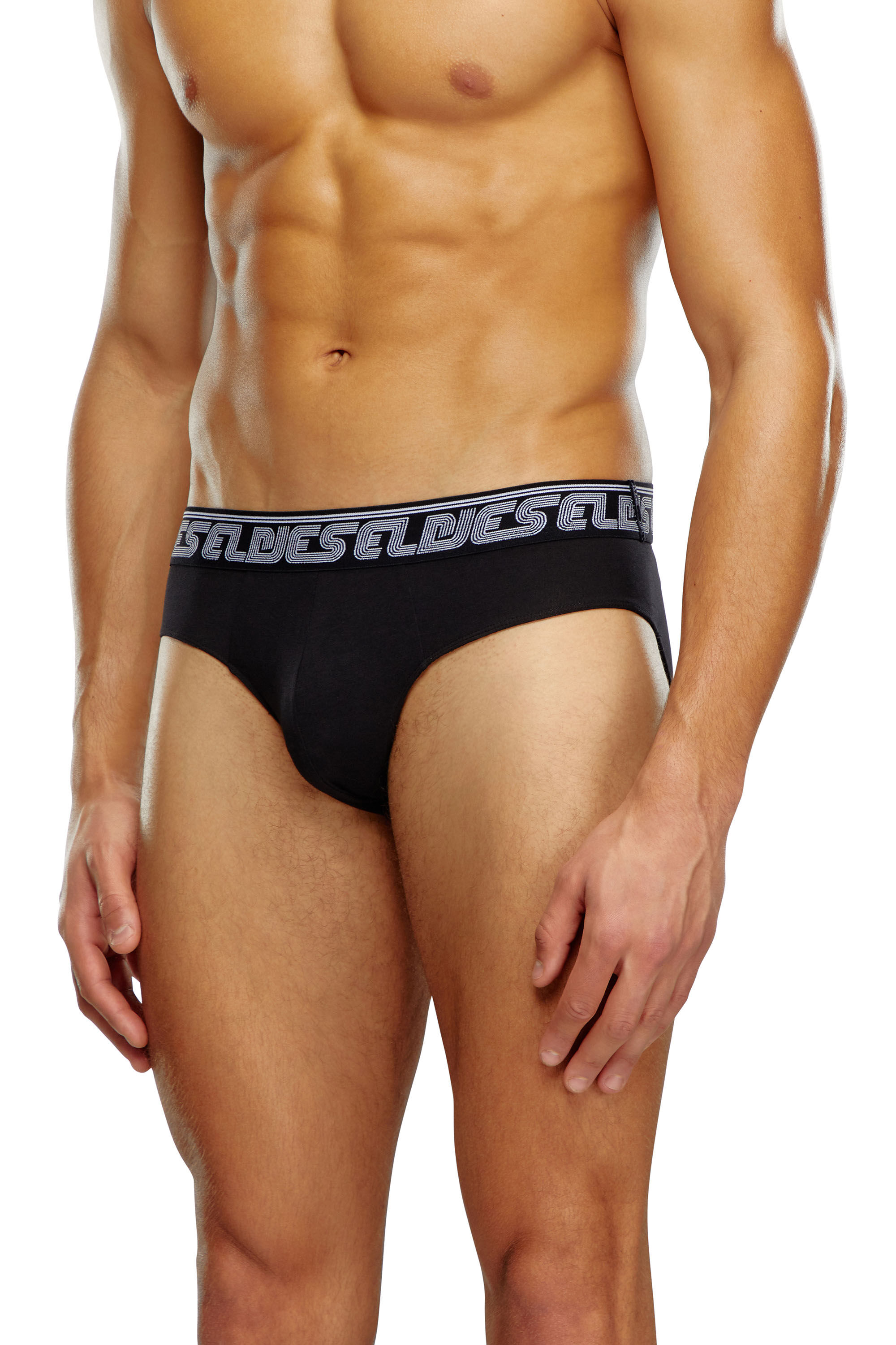Diesel - UMBR-ANDRETHREEPACK, Man's Three-pack briefs plain and DSL-print in Black/Red - 3