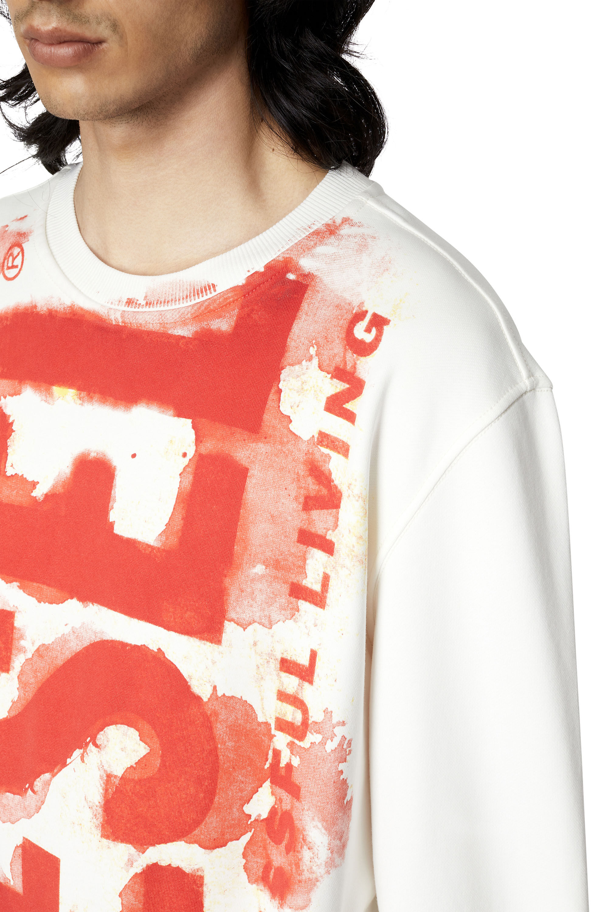 S-GINN-E5 Man: Sweatshirt with bleeding-effect logo | Diesel