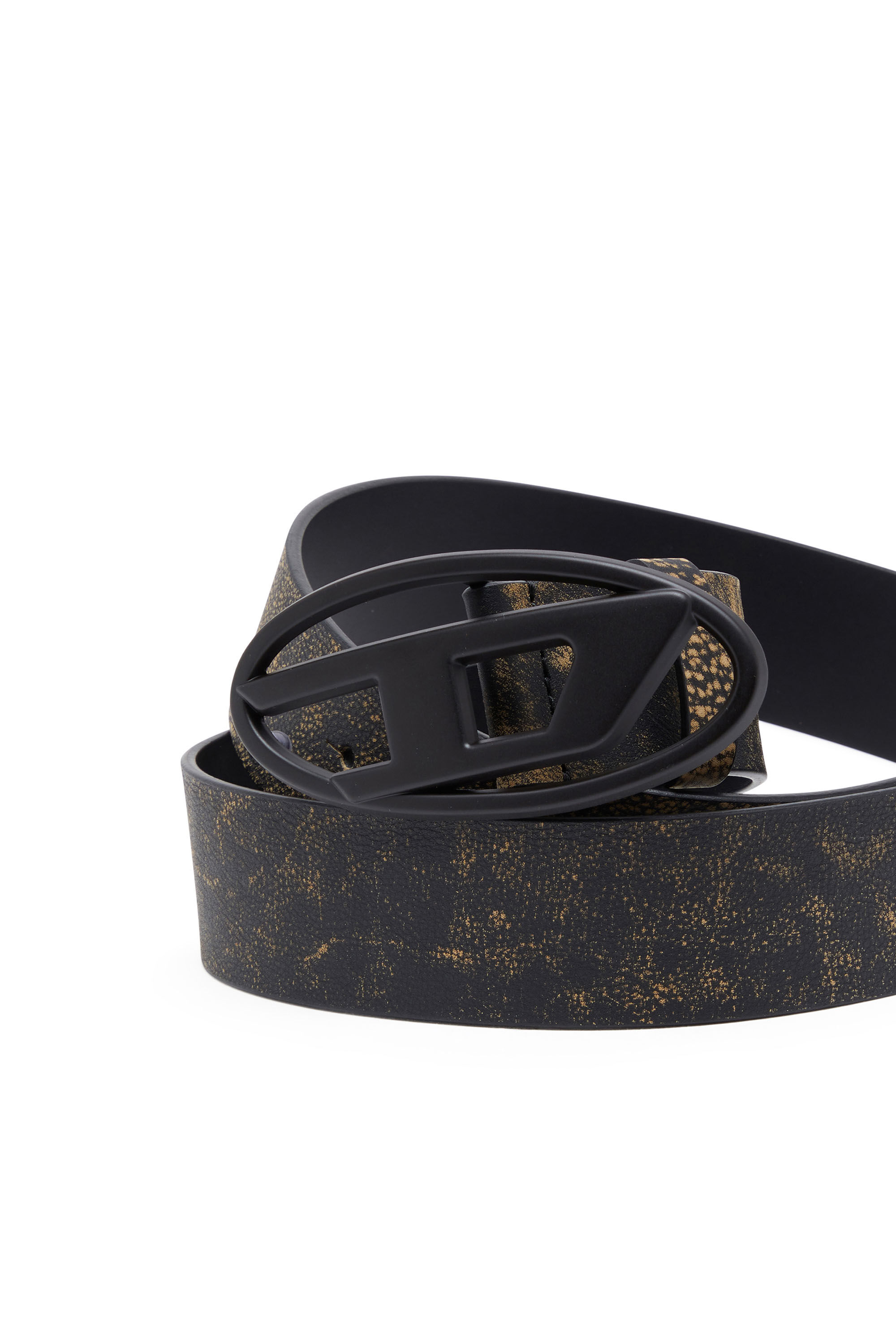 Women's Treated leather belt with logo buckle | B-1DR Diesel