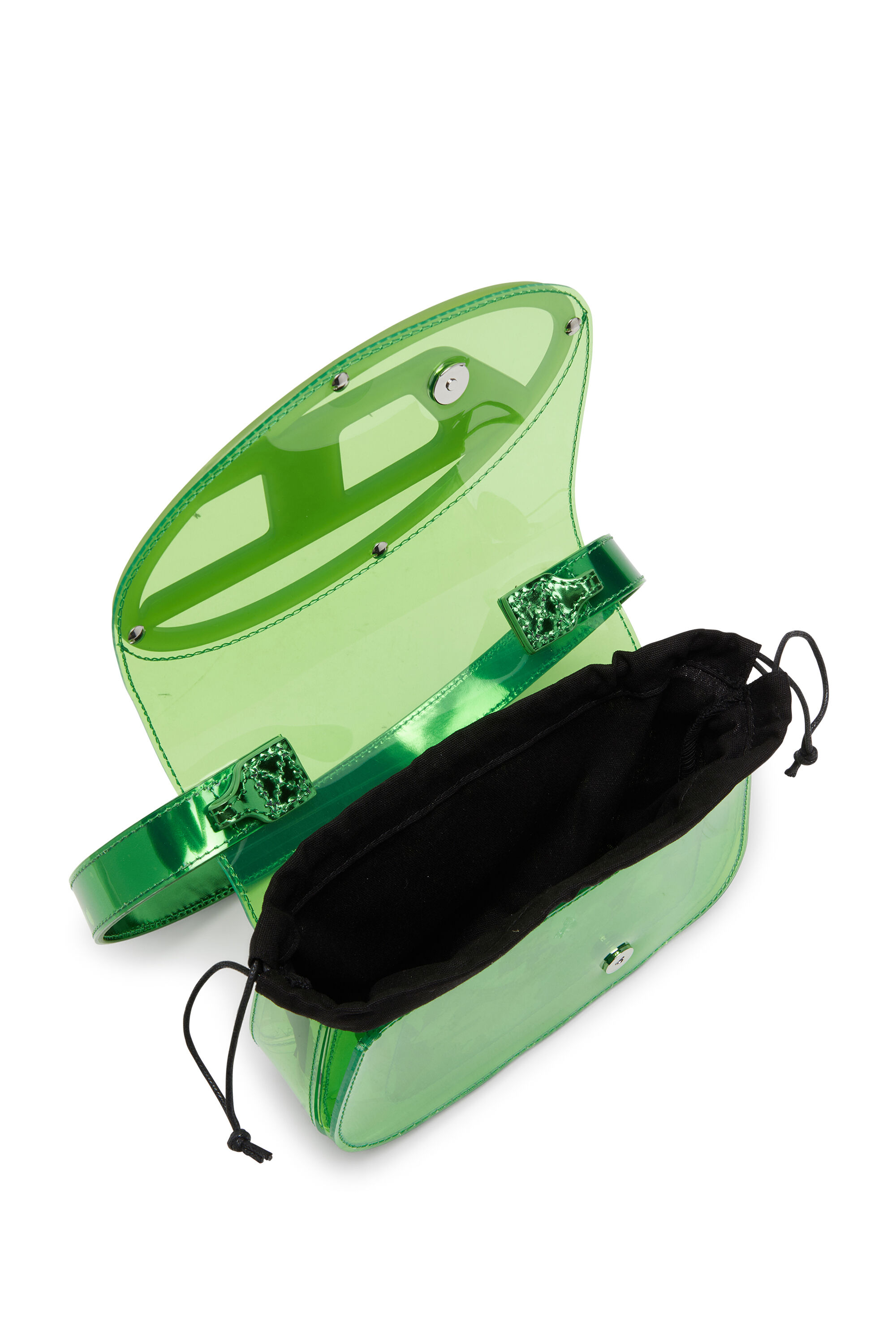 Women's 1DR-Iconic shoulder bag in transparent TPU | Green | Diesel Women's 1DR-Iconic shoulder bag in transparent TPU | Green | Diesel
