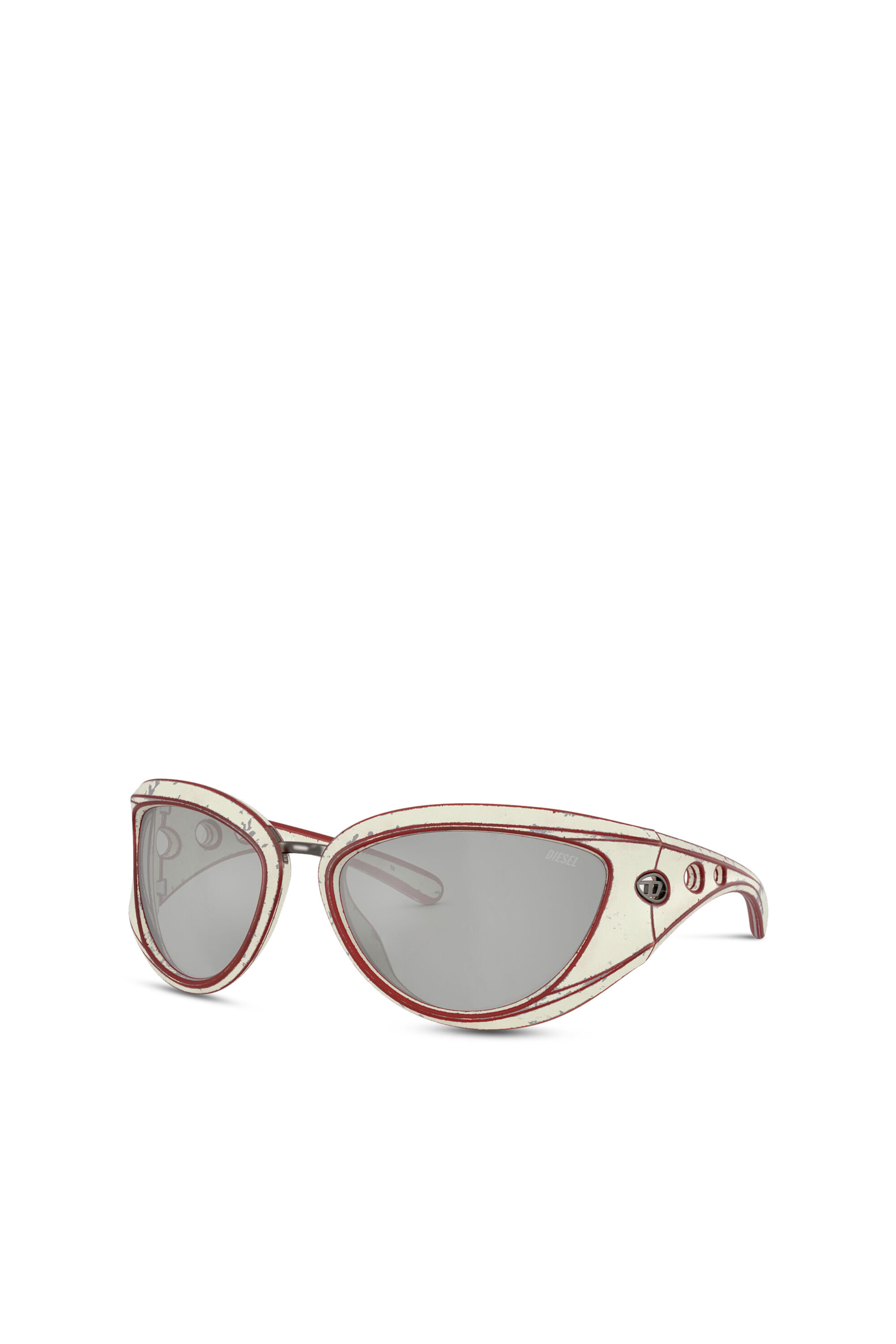 Diesel - 0DL3007U, Unisex's Cat-eye style sunglasses in White/Grey - 5