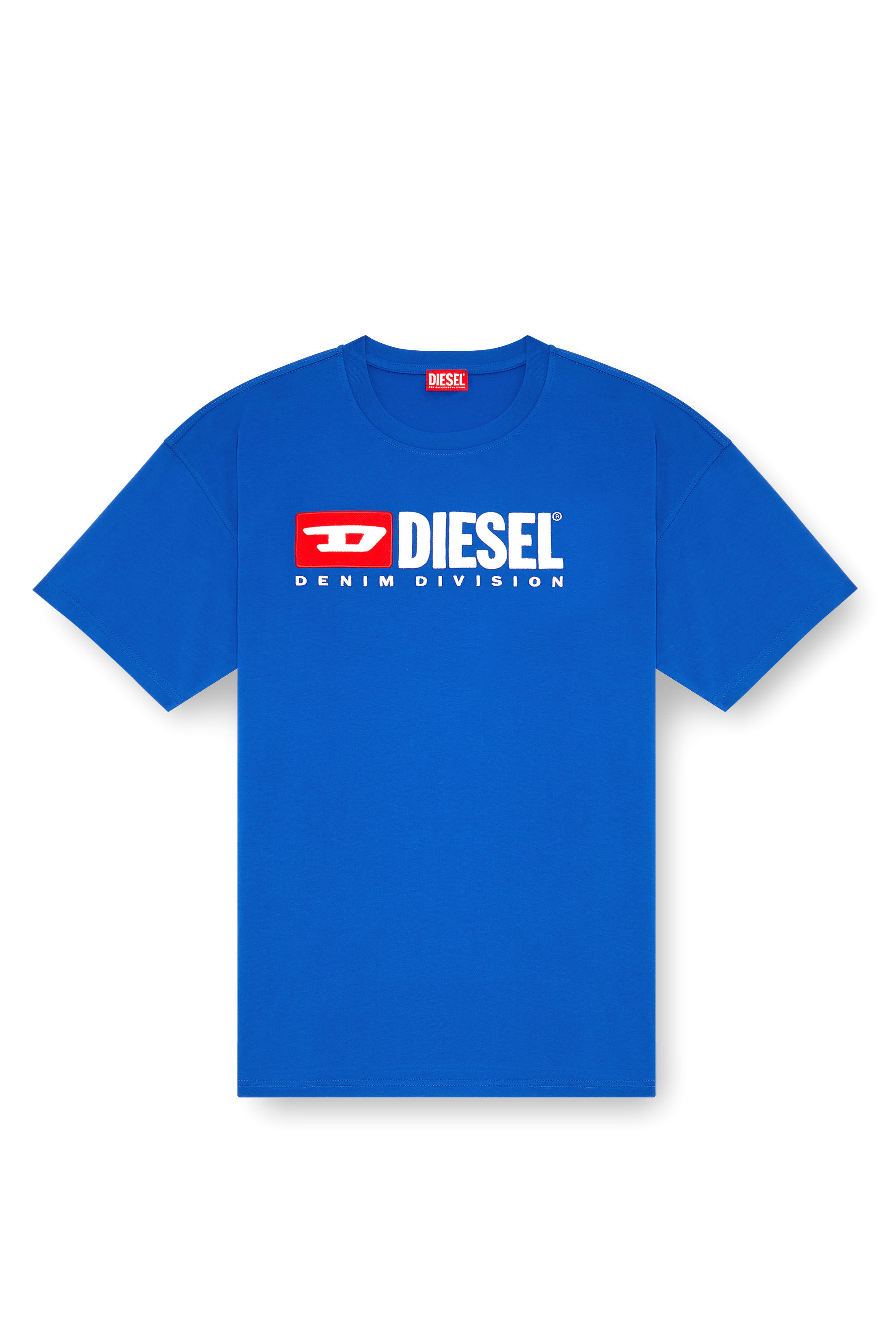 Diesel - T-BOXT-DIV, Man's T-shirt with Diesel patch logo in Blue - 2