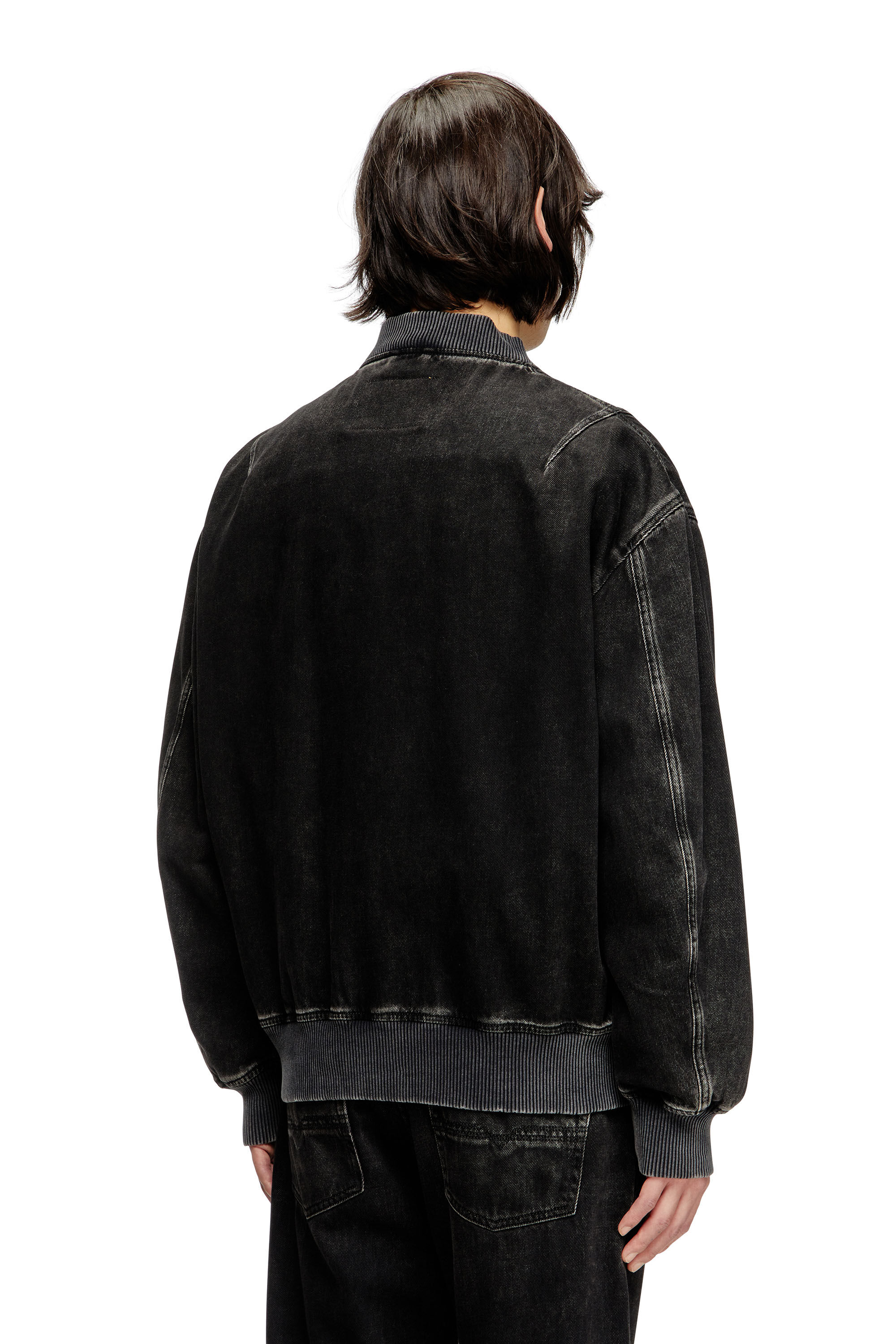 Men's Bomber jacket in clean-wash denim | Black | Diesel